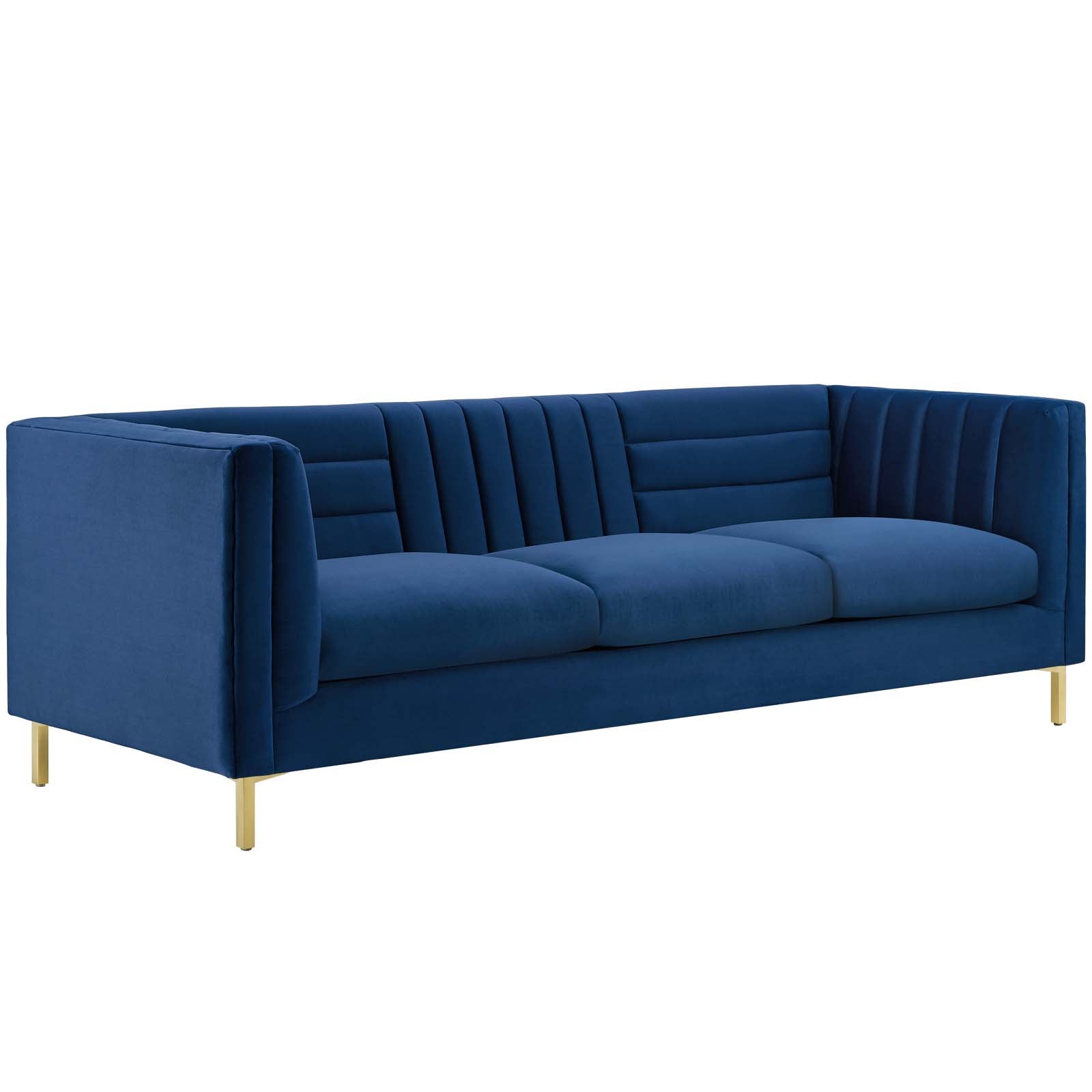 Ingenuity Channel Tufted Performance Velvet Sofa-Sofa-Modway-Wall2Wall Furnishings