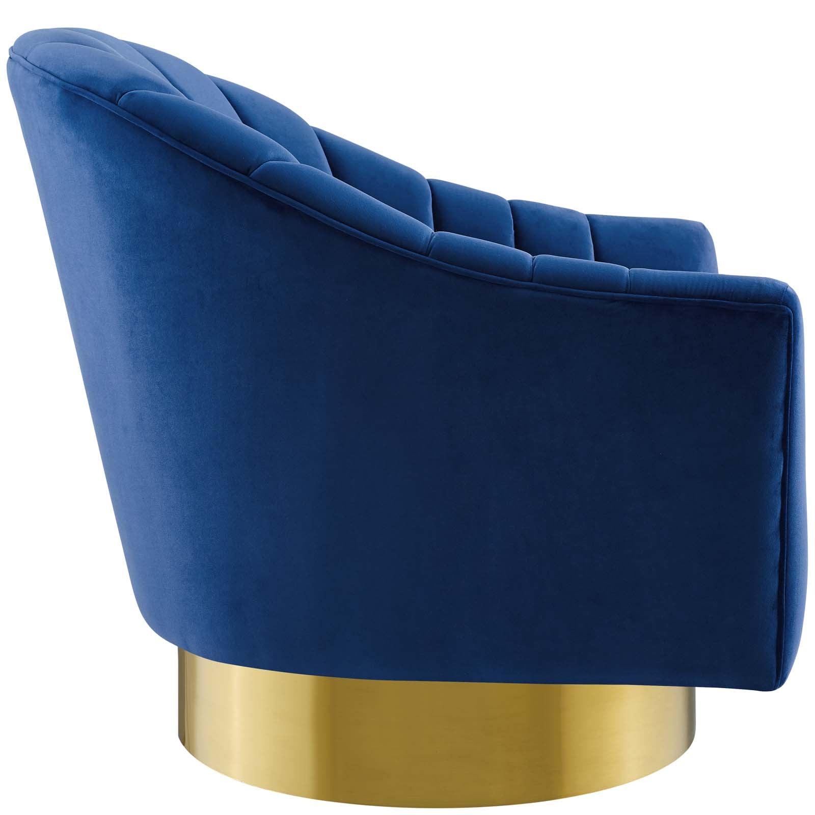 Buoyant Vertical Channel Tufted Accent Lounge Performance Velvet Swivel Chair-Chair-Modway-Wall2Wall Furnishings