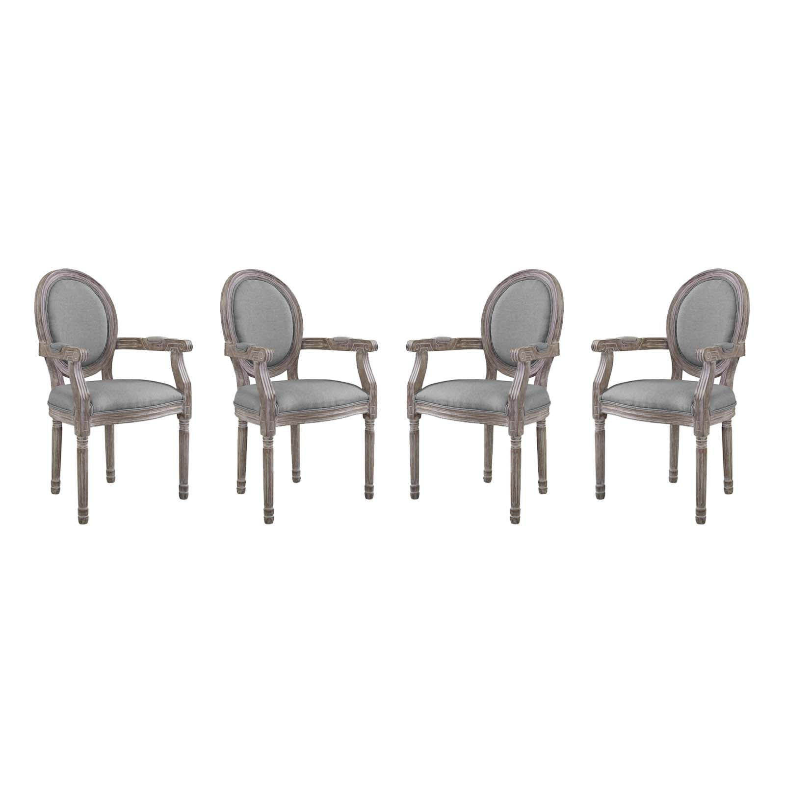 Emanate Dining Armchair Upholstered Fabric Set of 4-Dining Chair-Modway-Wall2Wall Furnishings