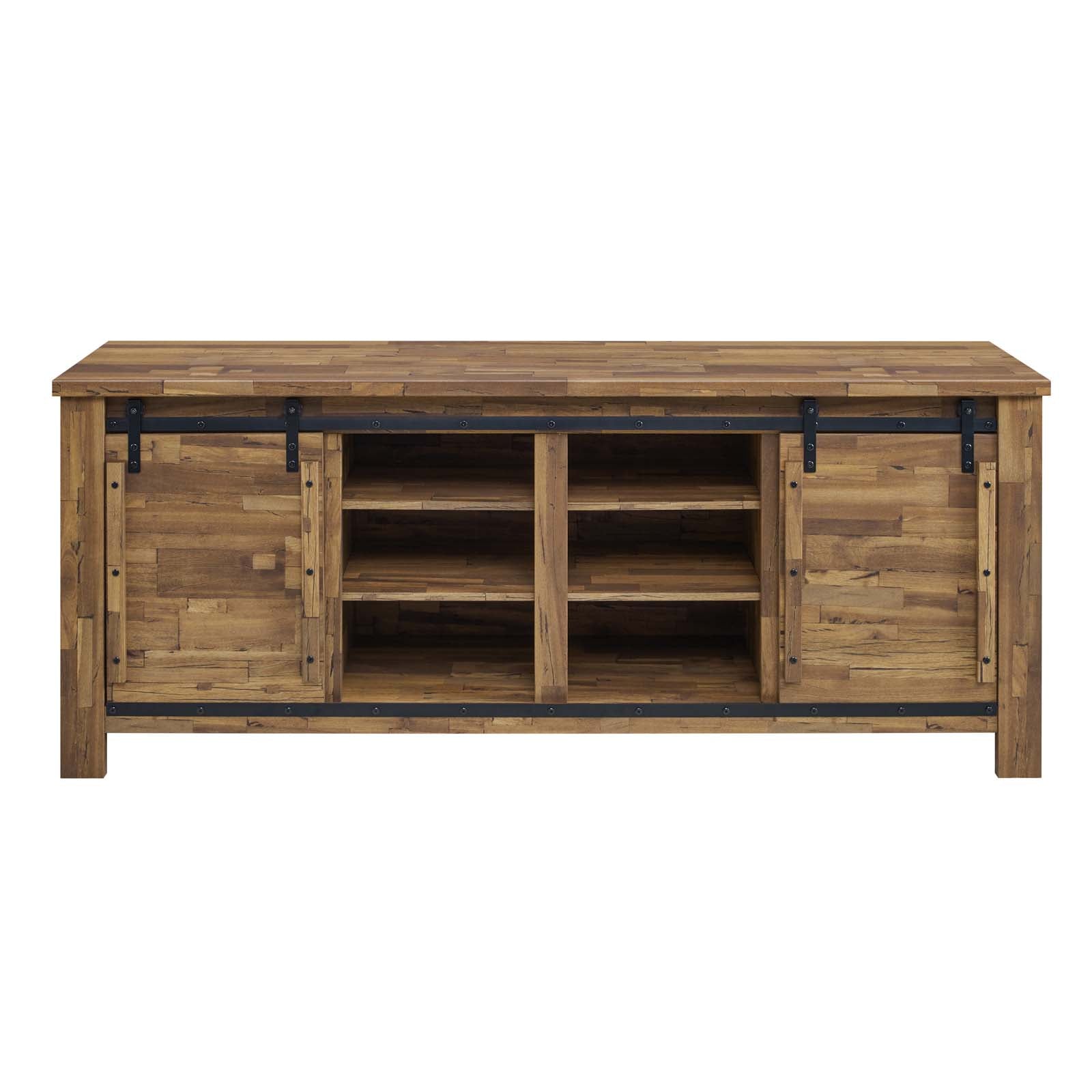Cheshire 71" Rustic Sliding Door TV Stand-TV Stand-Modway-Wall2Wall Furnishings