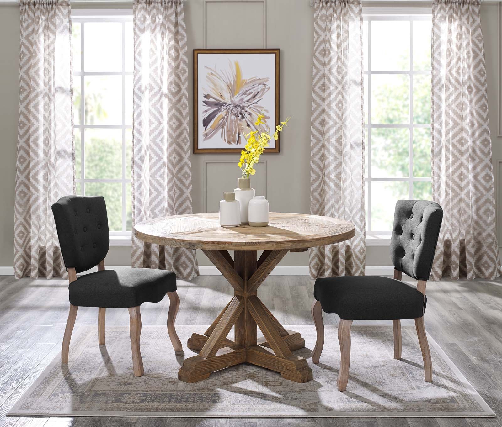 Stitch 47" Round Pine Wood Dining Table-Dining Table-Modway-Wall2Wall Furnishings