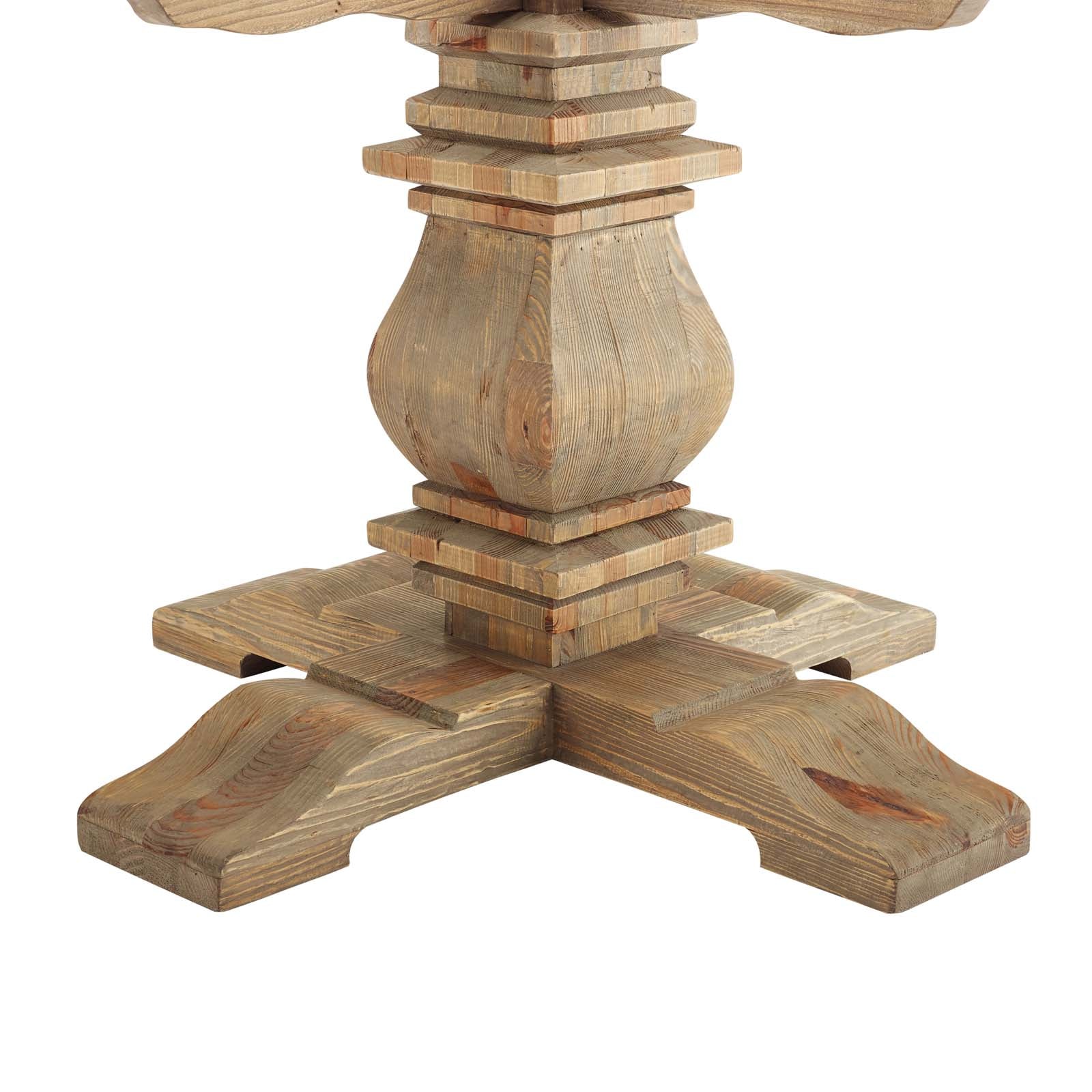 Column 59" Round Pine Wood Dining Table-Dining Table-Modway-Wall2Wall Furnishings