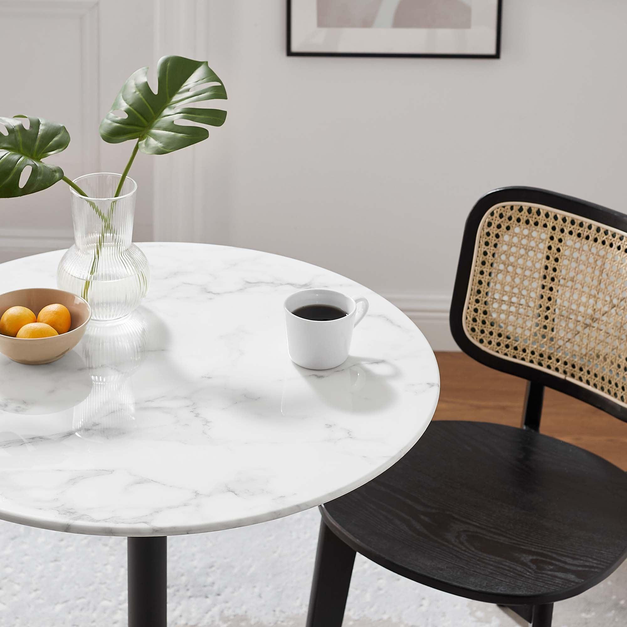 Lippa 28" Round Faux Marble Dining Table