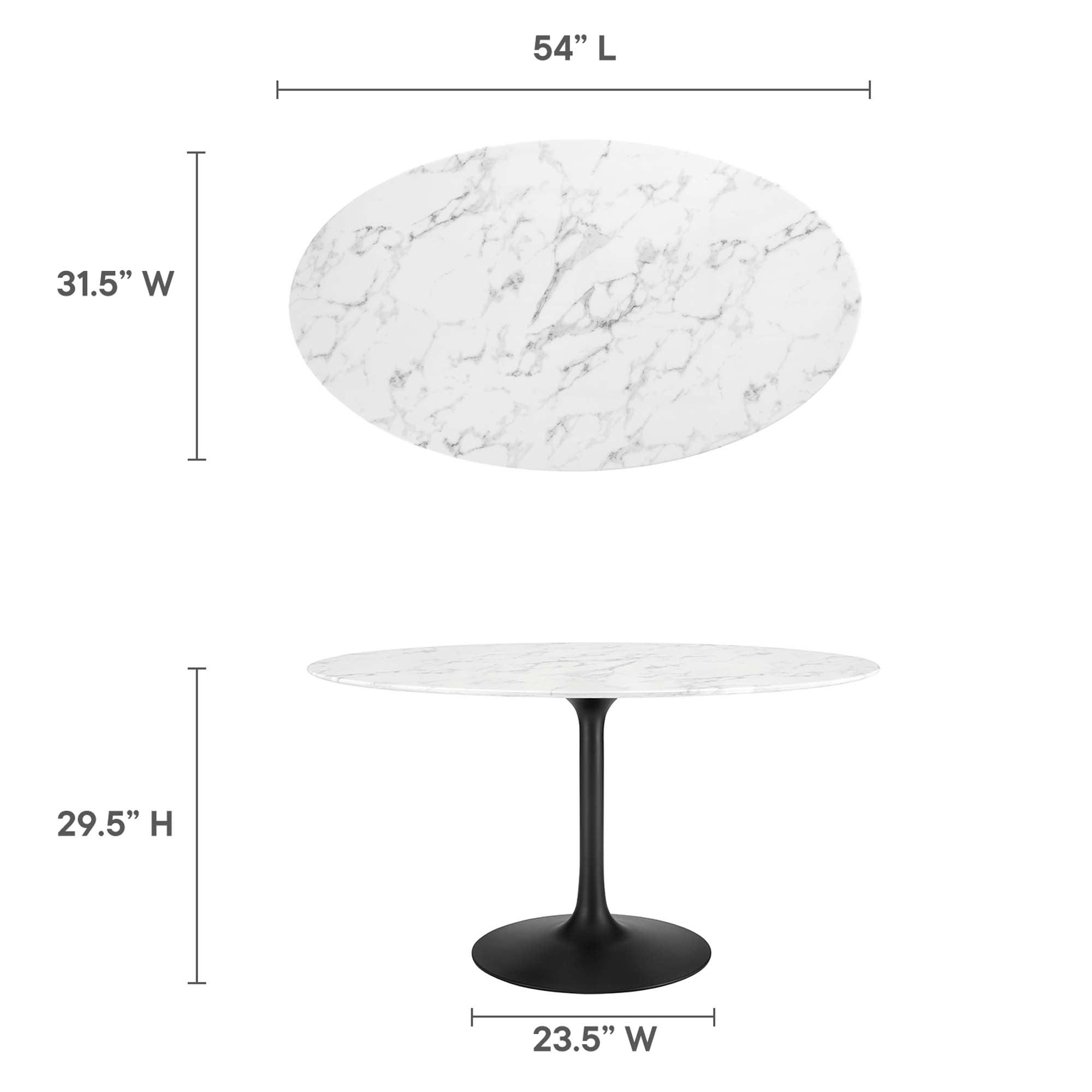 Lippa 54" Oval Faux Marble Dining Table