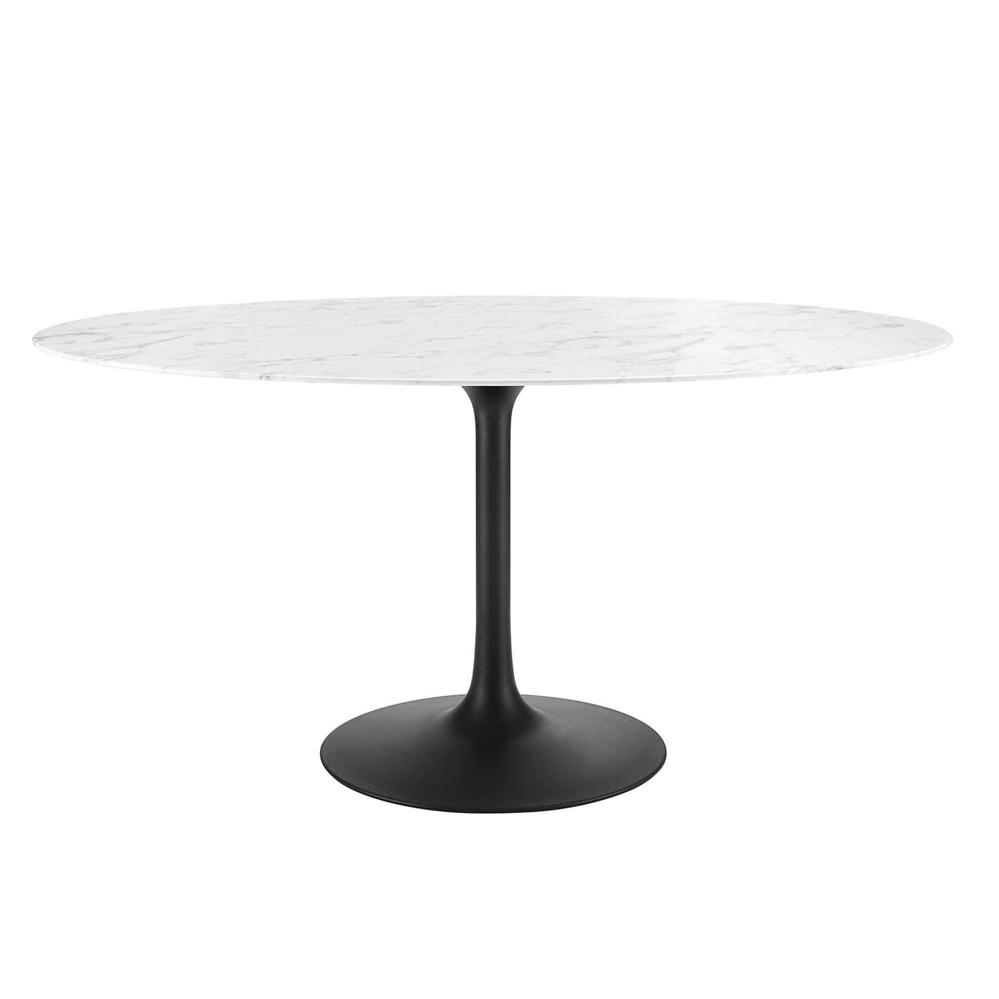 Lippa 60" Oval Faux Marble Dining Table