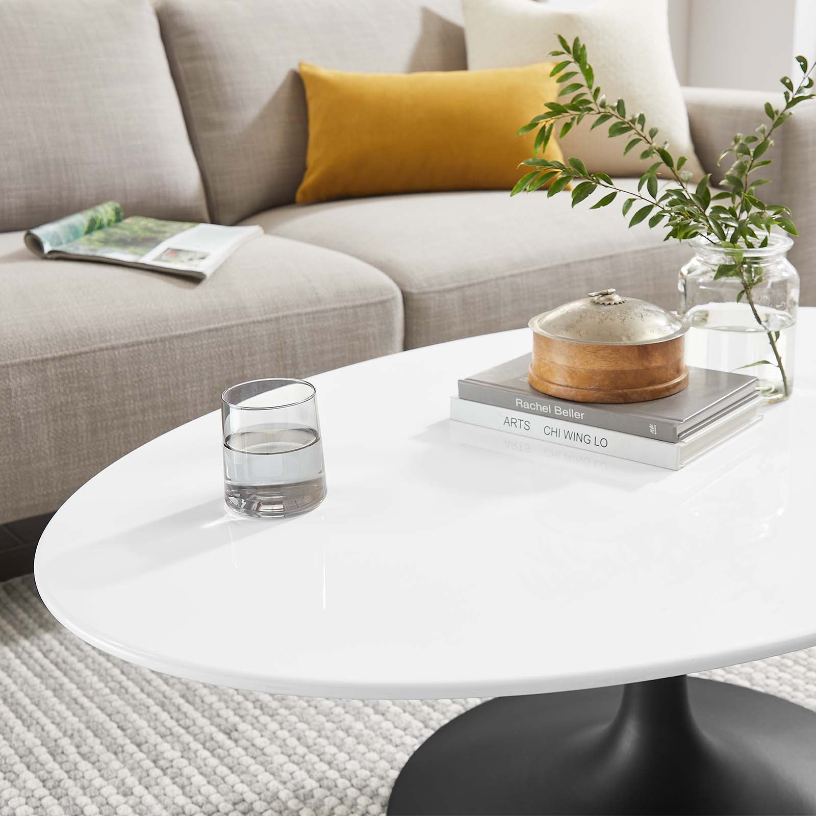 Lippa 42" Oval-Shaped Wood Coffee Table-Coffee Table-Modway-Wall2Wall Furnishings