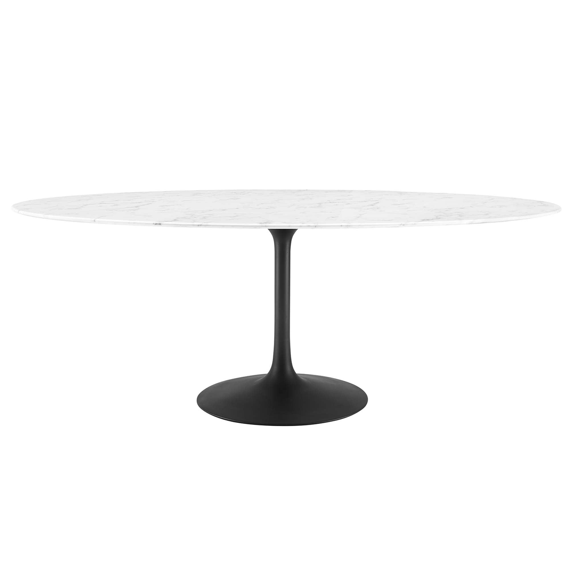 Lippa 78" Oval Faux Marble Dining Table