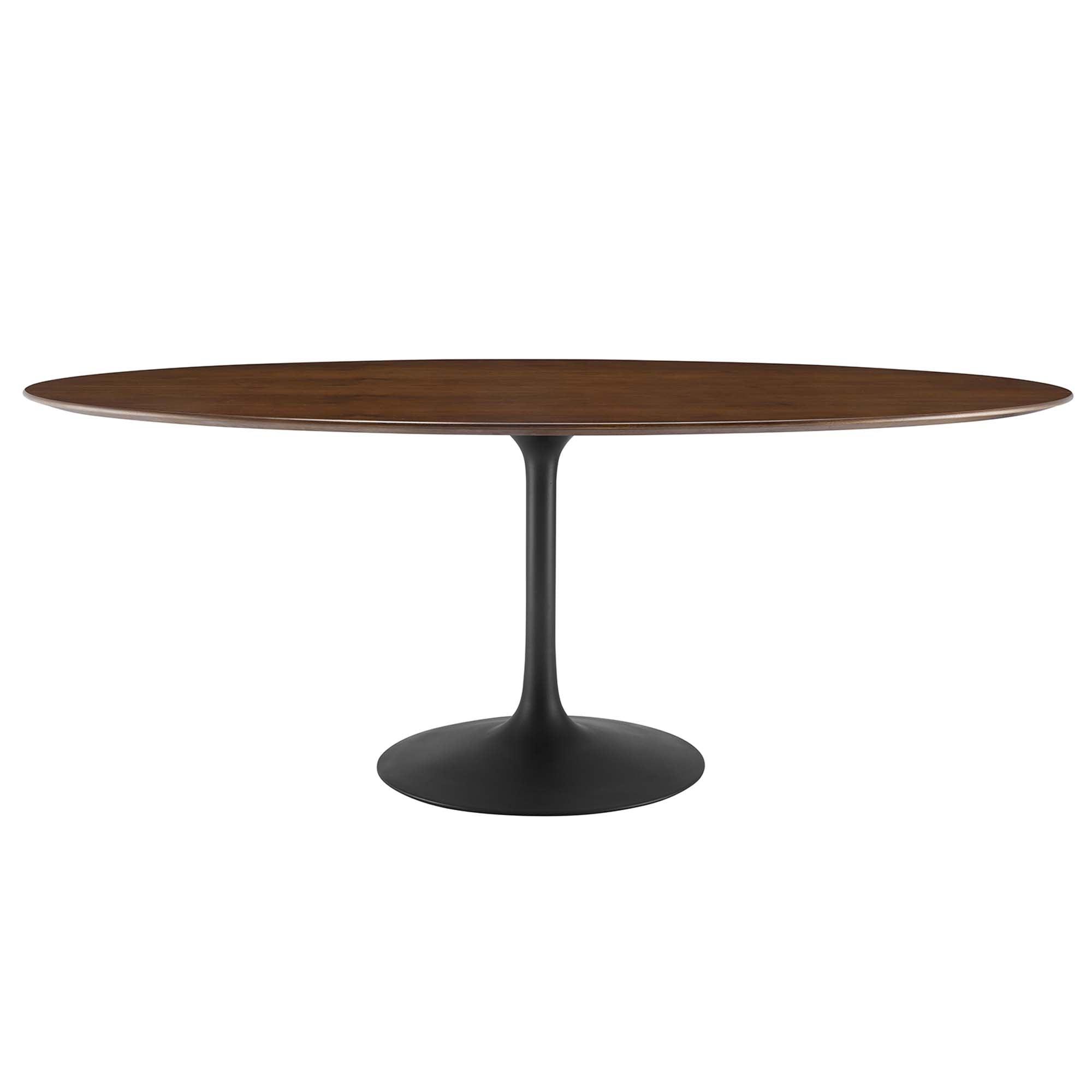 Lippa 78" Oval Walnut Wood Dining Table
