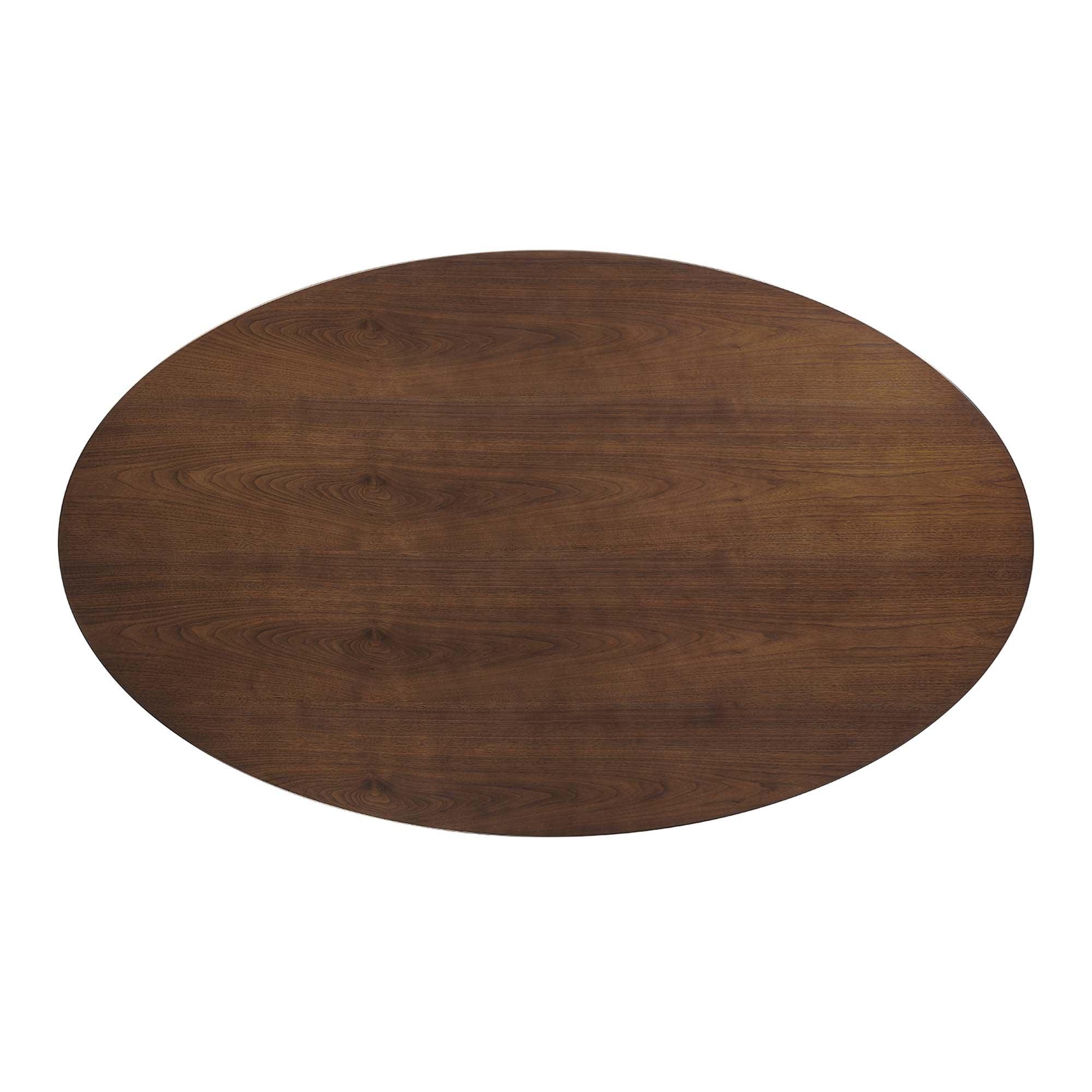 Lippa 78" Oval Walnut Wood Dining Table