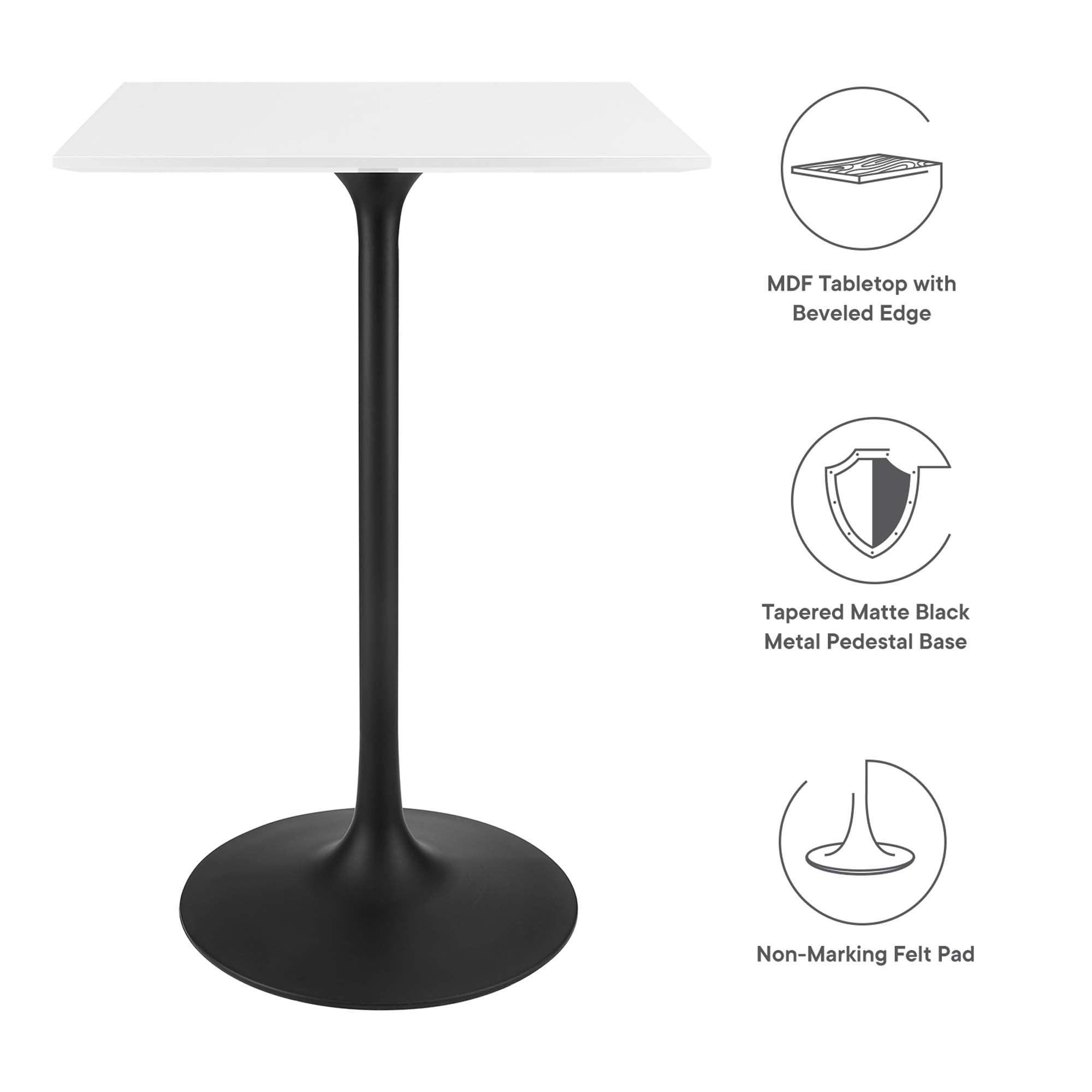 Lippa 28" Square Wood Bar Table