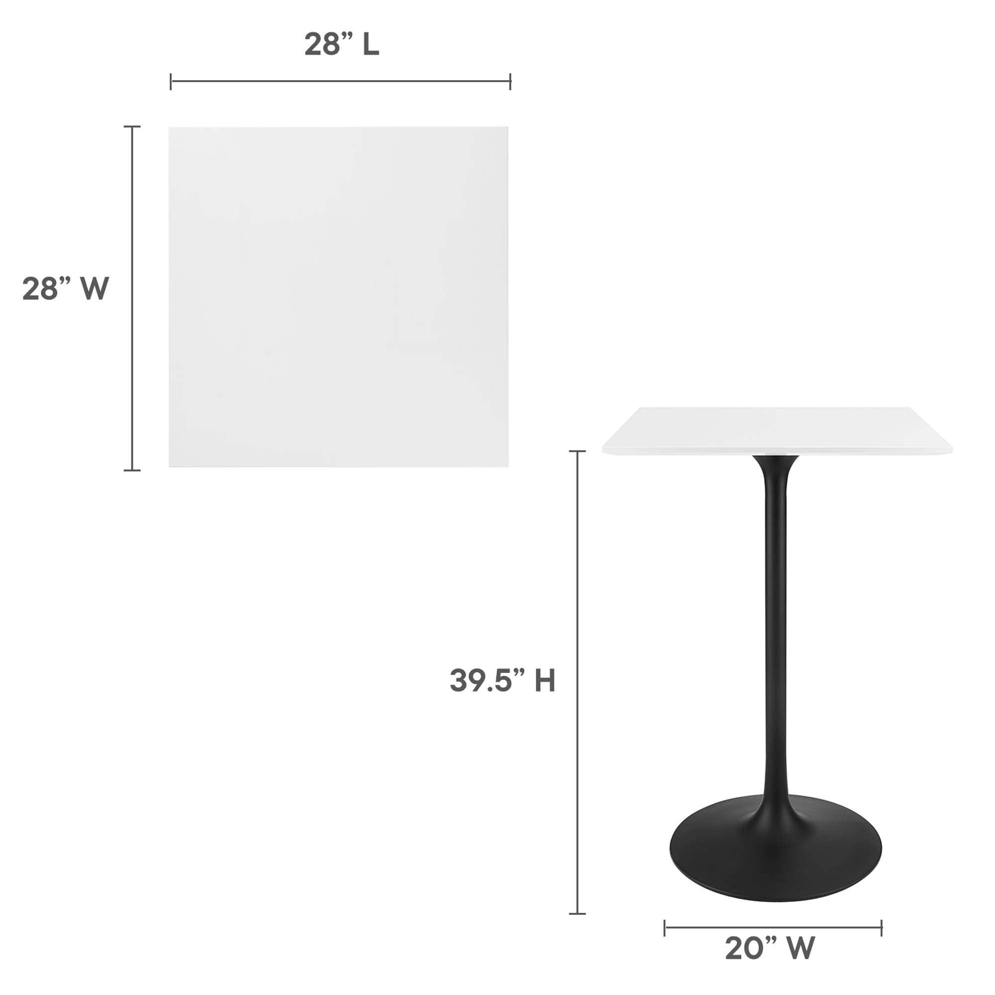 Lippa 28" Square Wood Bar Table
