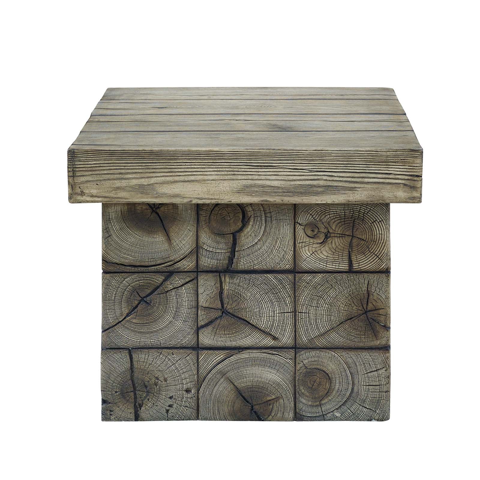 Manteo Rustic Coastal Outdoor Patio Side Table-Outdoor End Table-Modway-Wall2Wall Furnishings