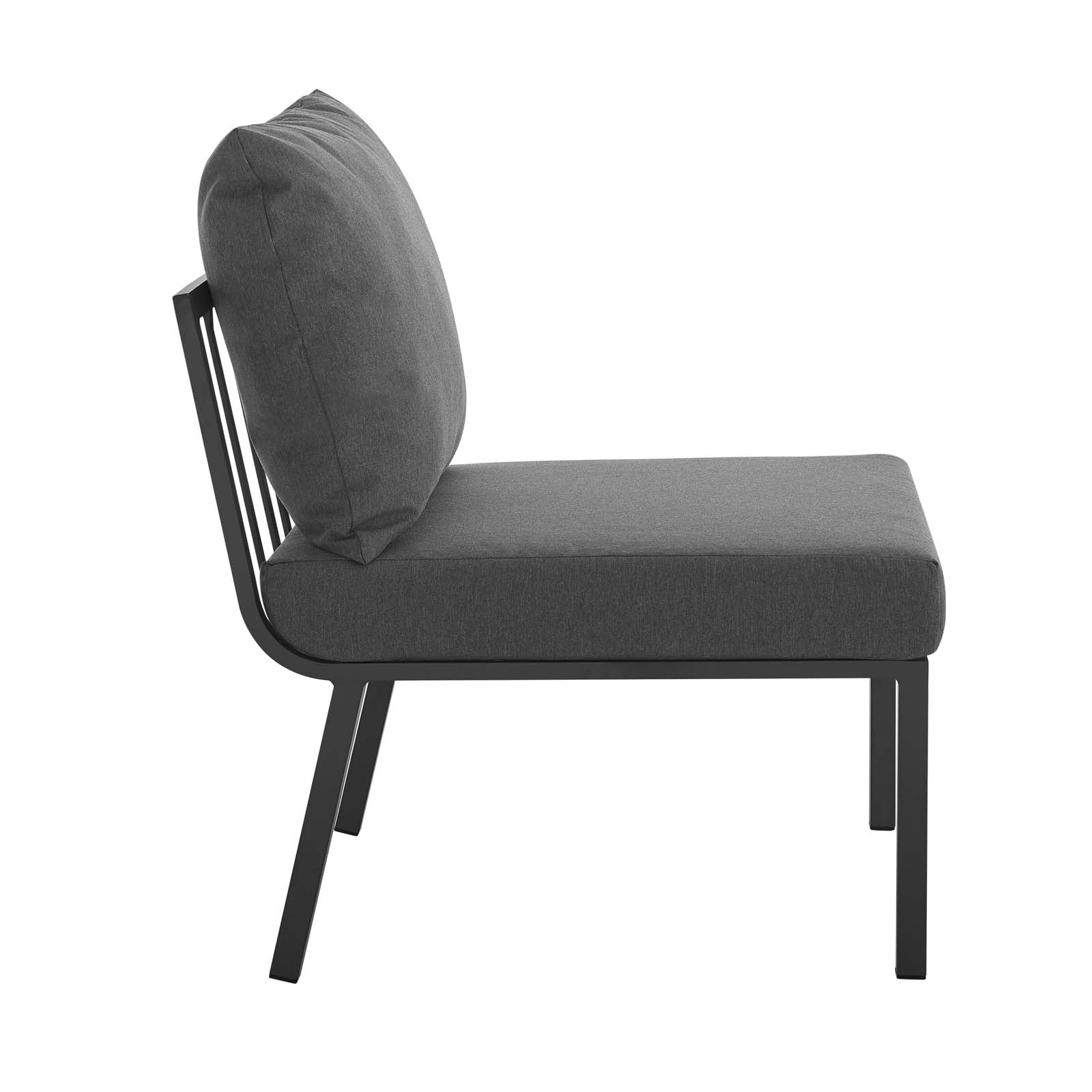 Riverside Outdoor Patio Aluminum Armless Chair-Outdoor Armless Chair-Modway-Wall2Wall Furnishings