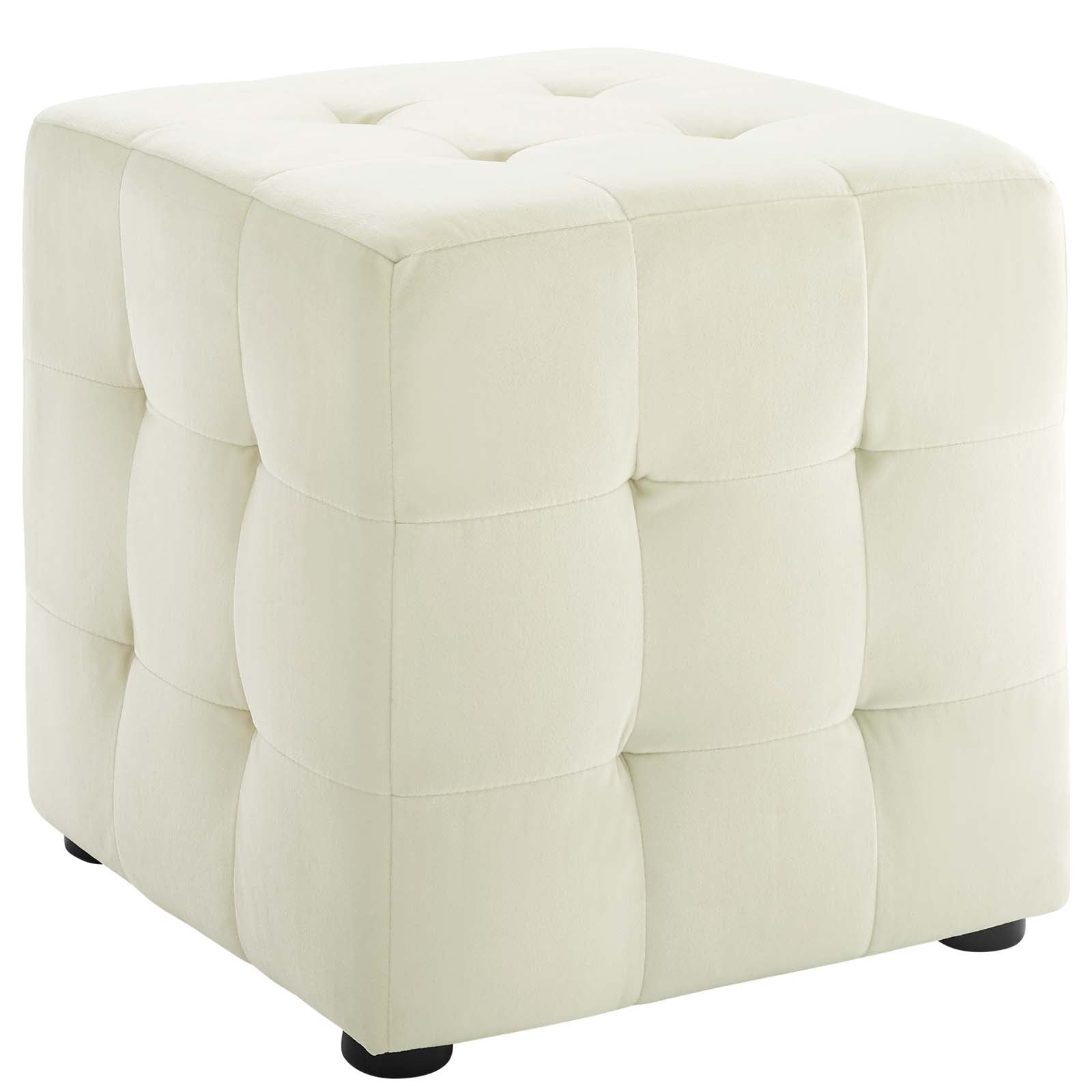 Contour Tufted Cube Performance Velvet Ottoman-Ottoman-Modway-Wall2Wall Furnishings