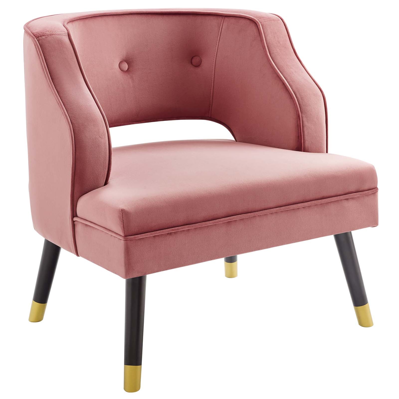 Traipse Button Tufted Open Back Performance Velvet Armchair-Armchair-Modway-Wall2Wall Furnishings