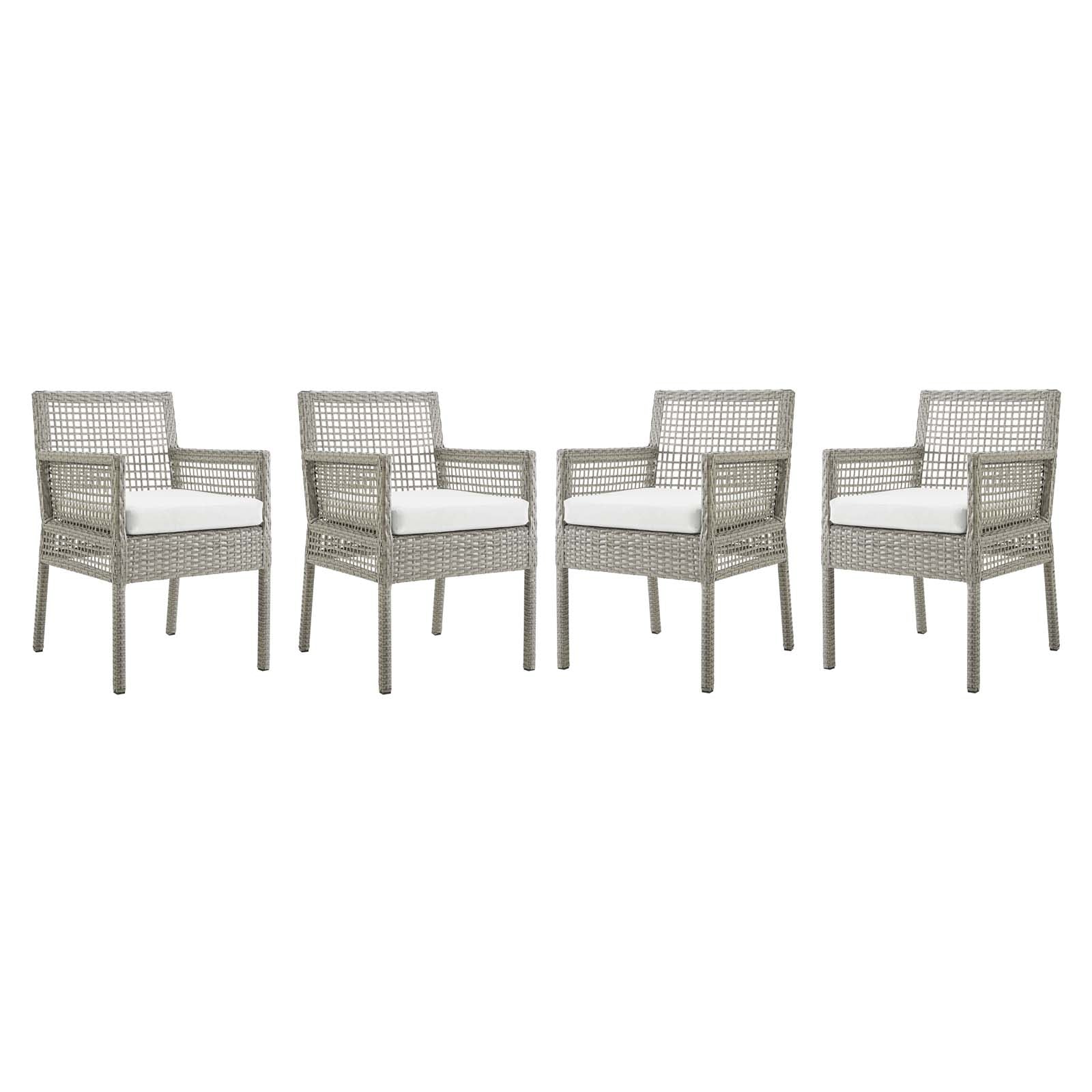 Aura Dining Armchair Outdoor Patio Wicker Rattan Set of 4-Outdoor Set-Modway-Wall2Wall Furnishings