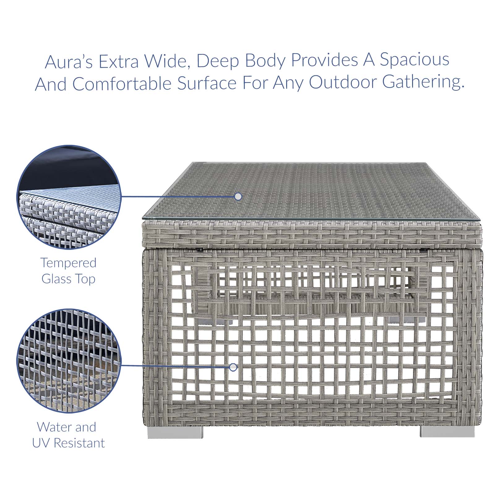 Aura 4 Piece Outdoor Patio Wicker Rattan Set-Outdoor Set-Modway-Wall2Wall Furnishings