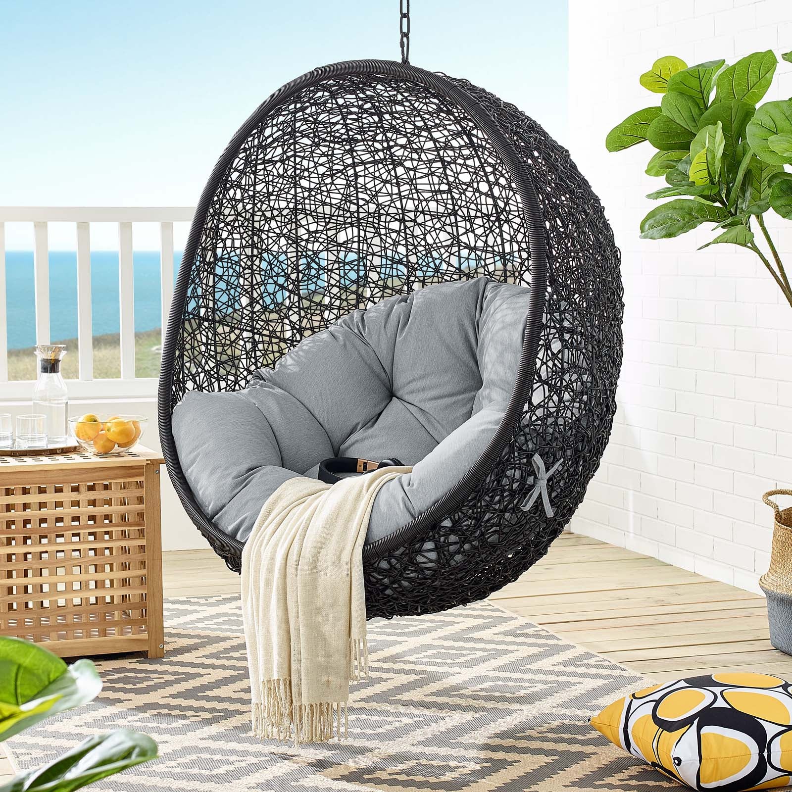 Encase Swing Outdoor Patio Lounge Chair Without Stand-Outdoor Lounge Chair-Modway-Wall2Wall Furnishings