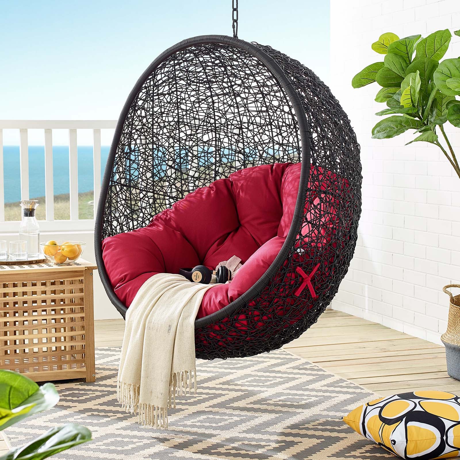 Encase Swing Outdoor Patio Lounge Chair Without Stand-Outdoor Lounge Chair-Modway-Wall2Wall Furnishings