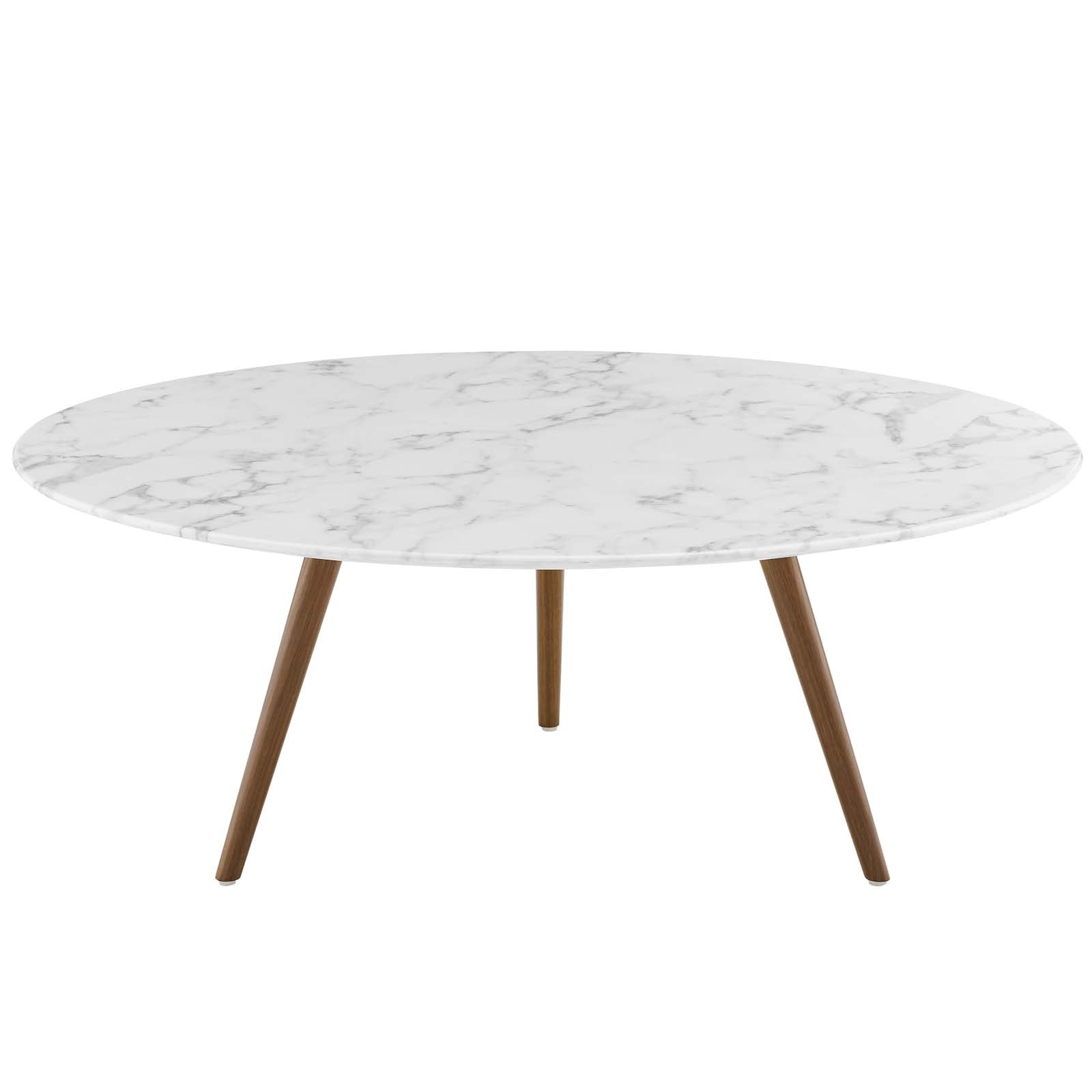 Lippa 40" Round Artificial Marble Coffee Table with Tripod Base-Coffee Table-Modway-Wall2Wall Furnishings