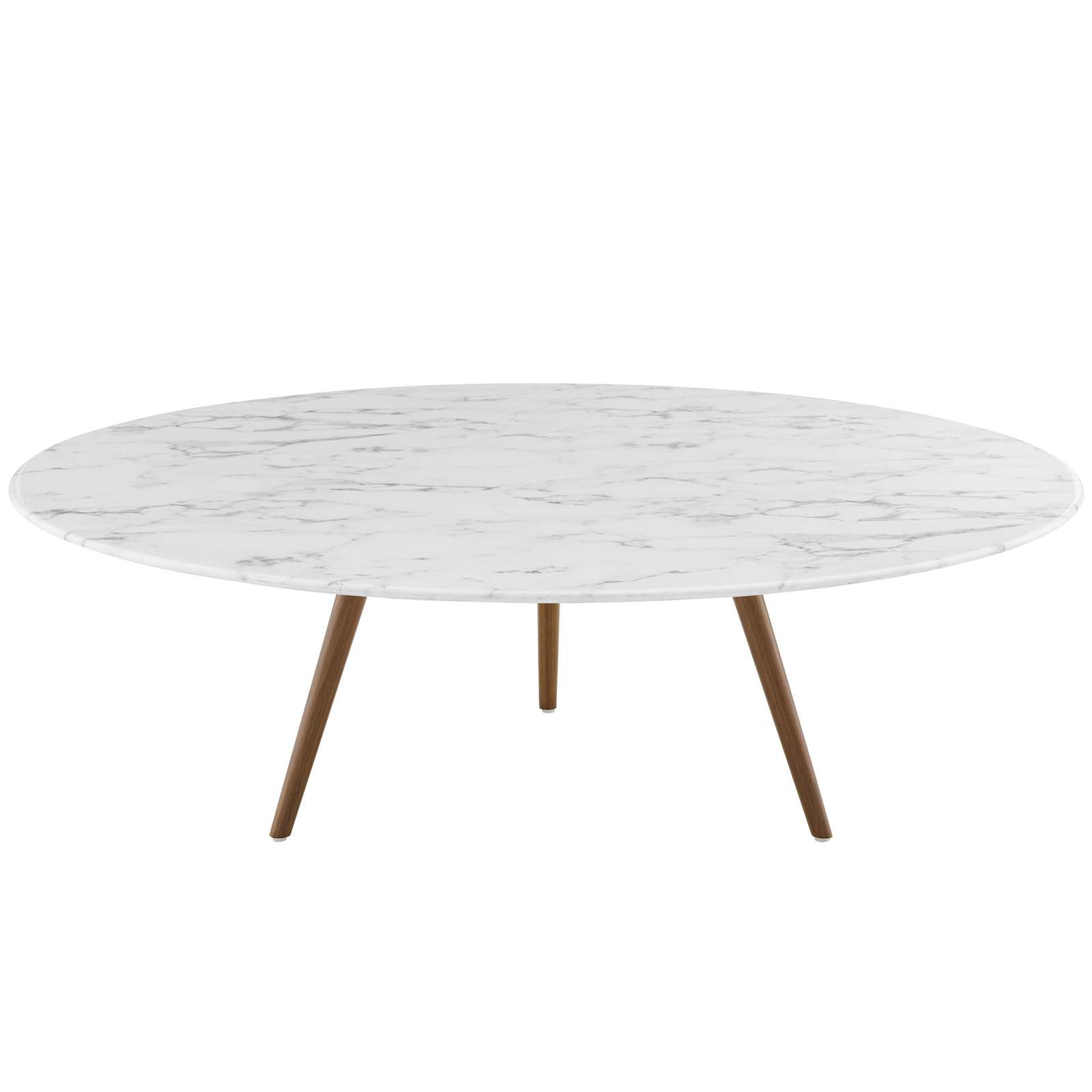 Lippa 47" Round Artificial Marble Coffee Table with Tripod Base-Coffee Table-Modway-Wall2Wall Furnishings