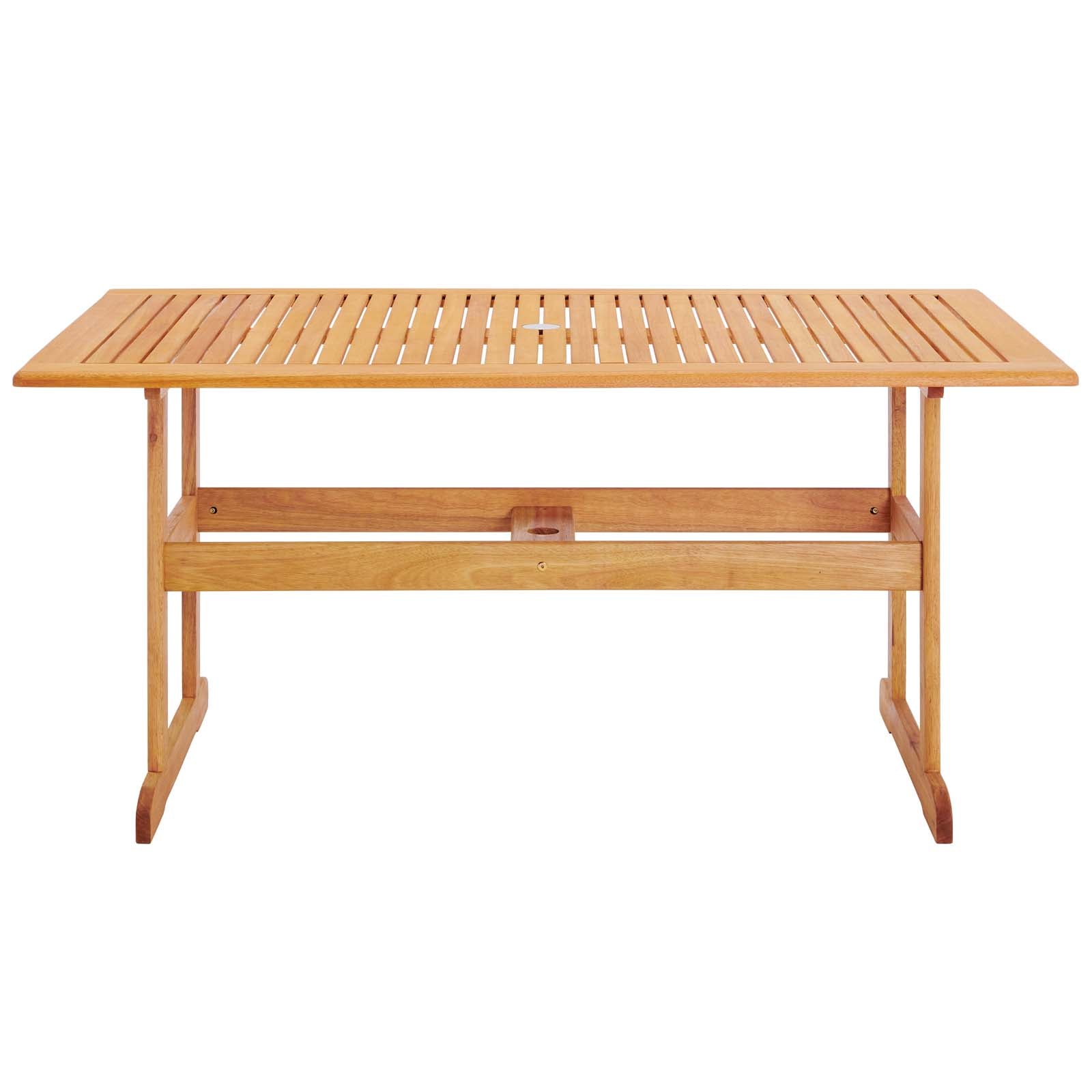 Hatteras 59" Rectangle Outdoor Patio Eucalyptus Wood Dining Table-Outdoor Dining Table-Modway-Wall2Wall Furnishings