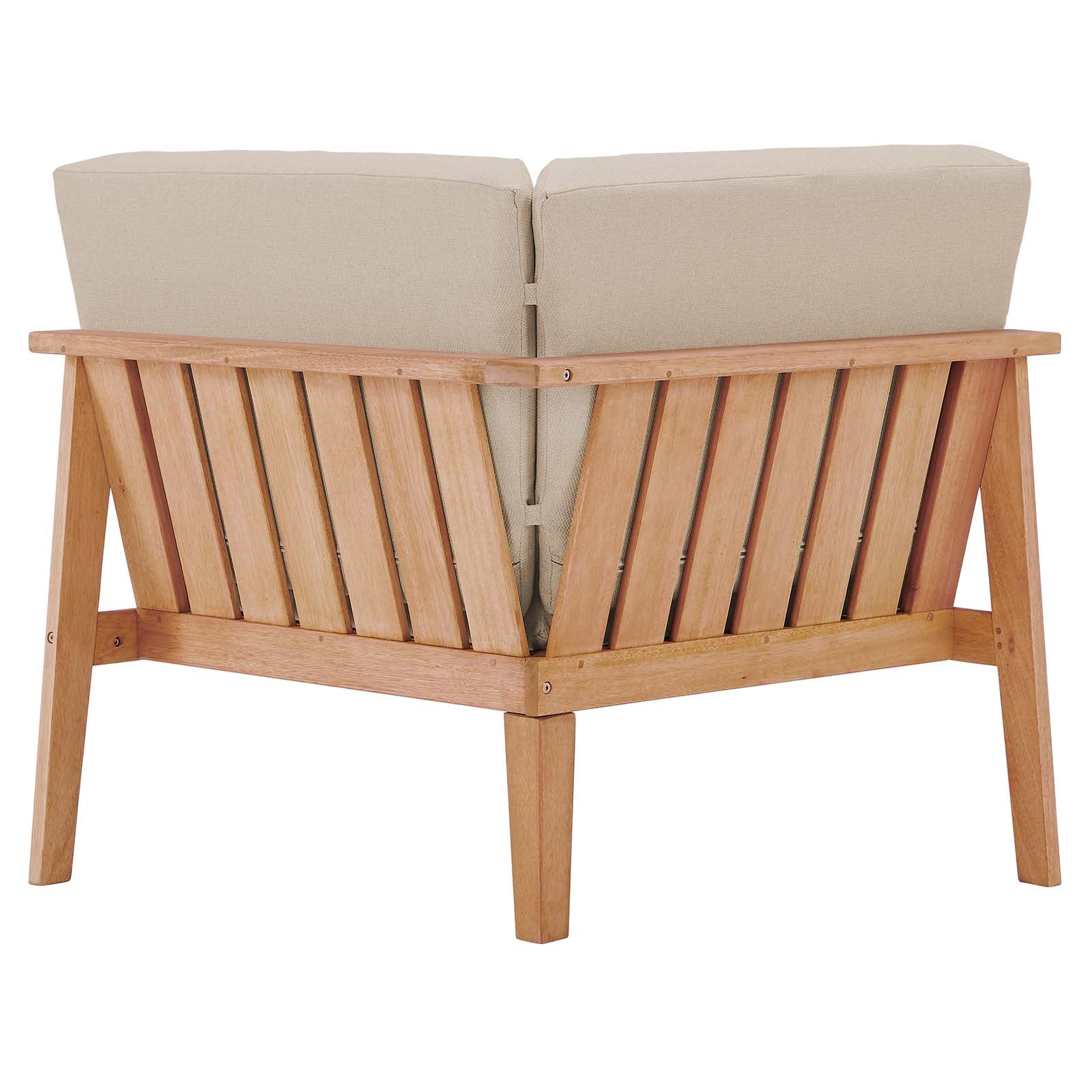 Sedona Outdoor Patio Eucalyptus Wood Sectional Sofa Corner Chair-Outdoor Corner Chair-Modway-Wall2Wall Furnishings