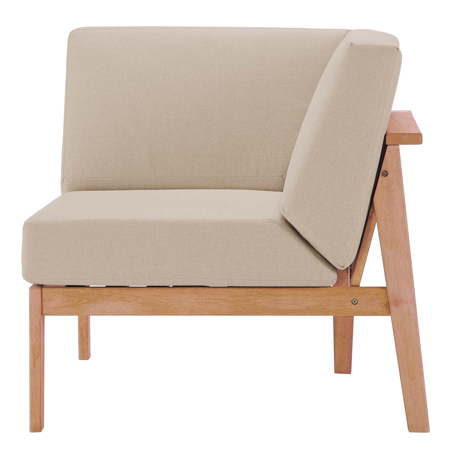 Sedona Outdoor Patio Eucalyptus Wood Sectional Sofa Corner Chair-Outdoor Corner Chair-Modway-Wall2Wall Furnishings