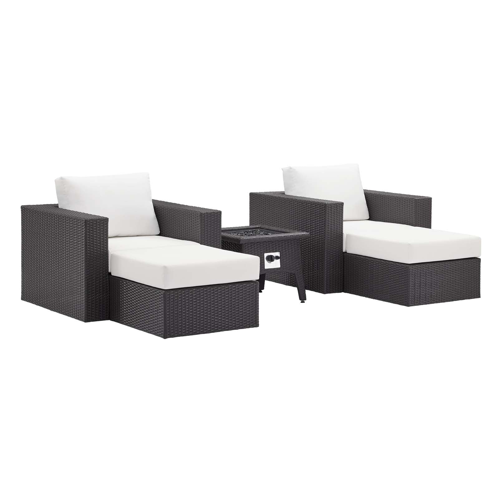 Convene 5 Piece Set Outdoor Patio with Fire Pit-Outdoor Set-Modway-Wall2Wall Furnishings