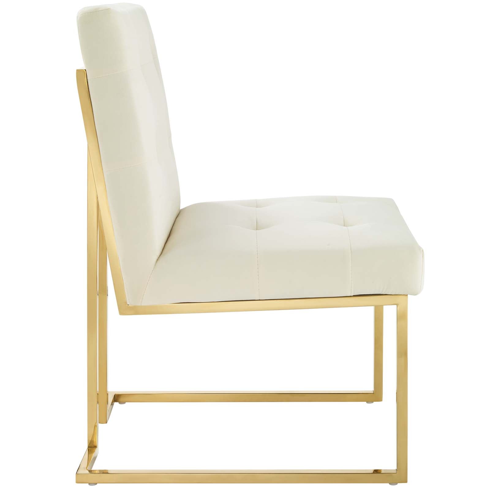 Privy Gold Stainless Steel Performance Velvet Dining Chair-Dining Chair-Modway-Wall2Wall Furnishings