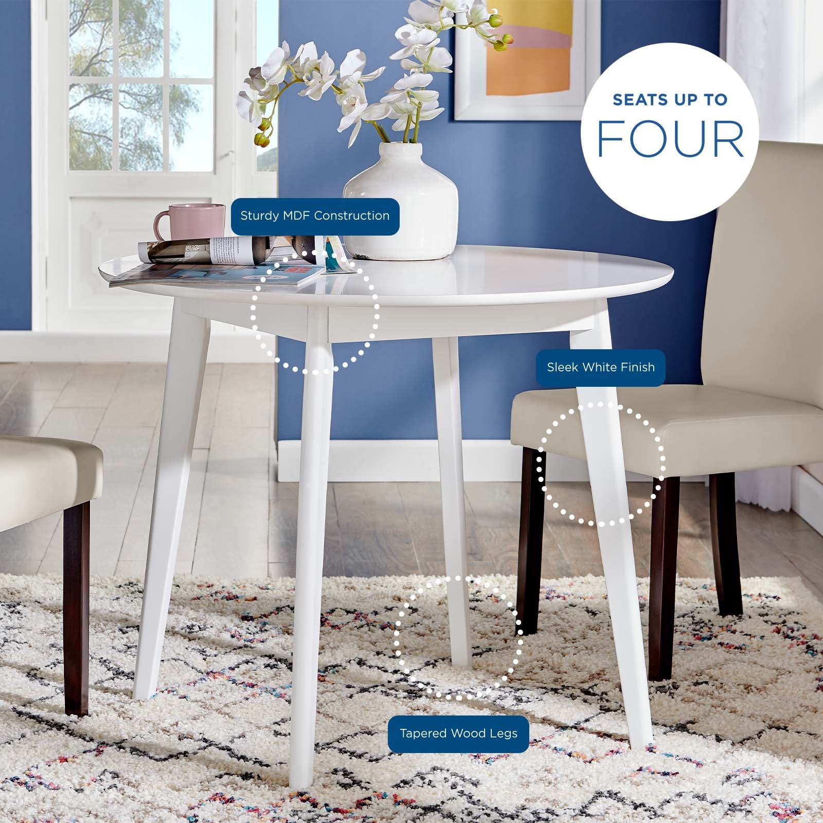Vision 35" Round Dining Table-Dining Table-Modway-Wall2Wall Furnishings