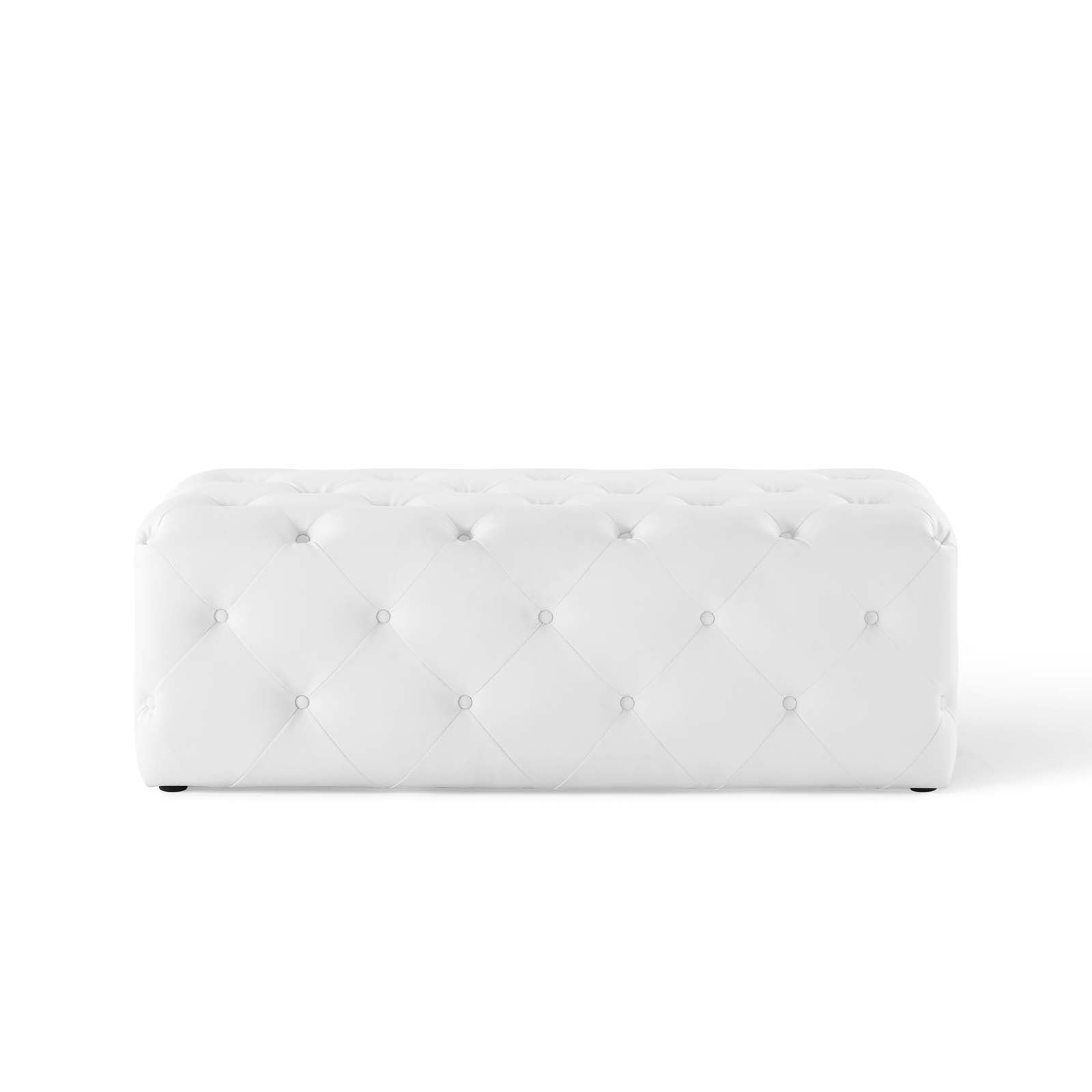 Anthem 48" Tufted Button Entryway Faux Leather Bench-Bench-Modway-Wall2Wall Furnishings