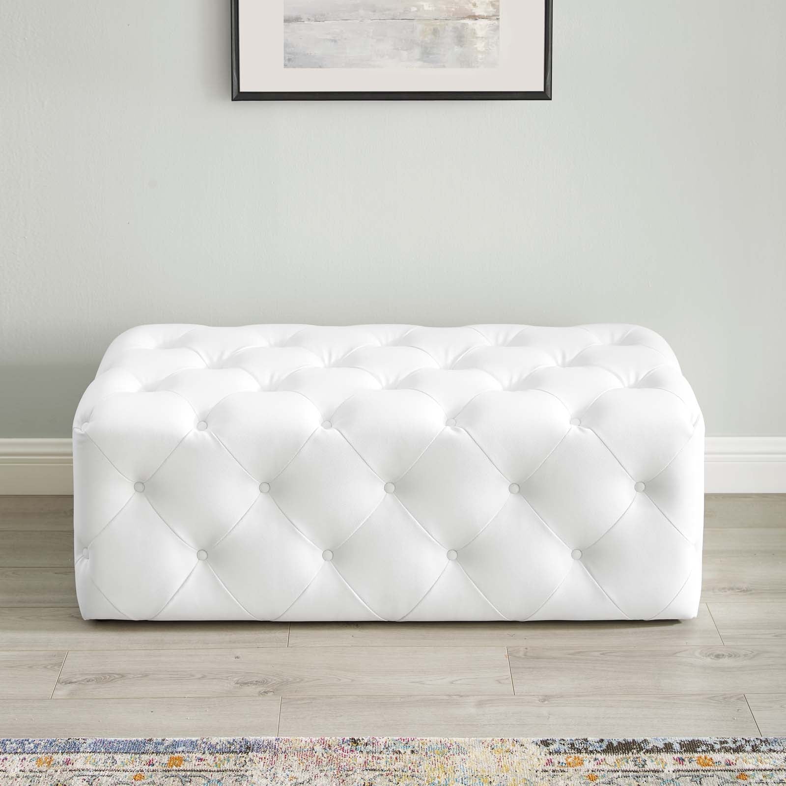 Anthem 48" Tufted Button Entryway Faux Leather Bench-Bench-Modway-Wall2Wall Furnishings
