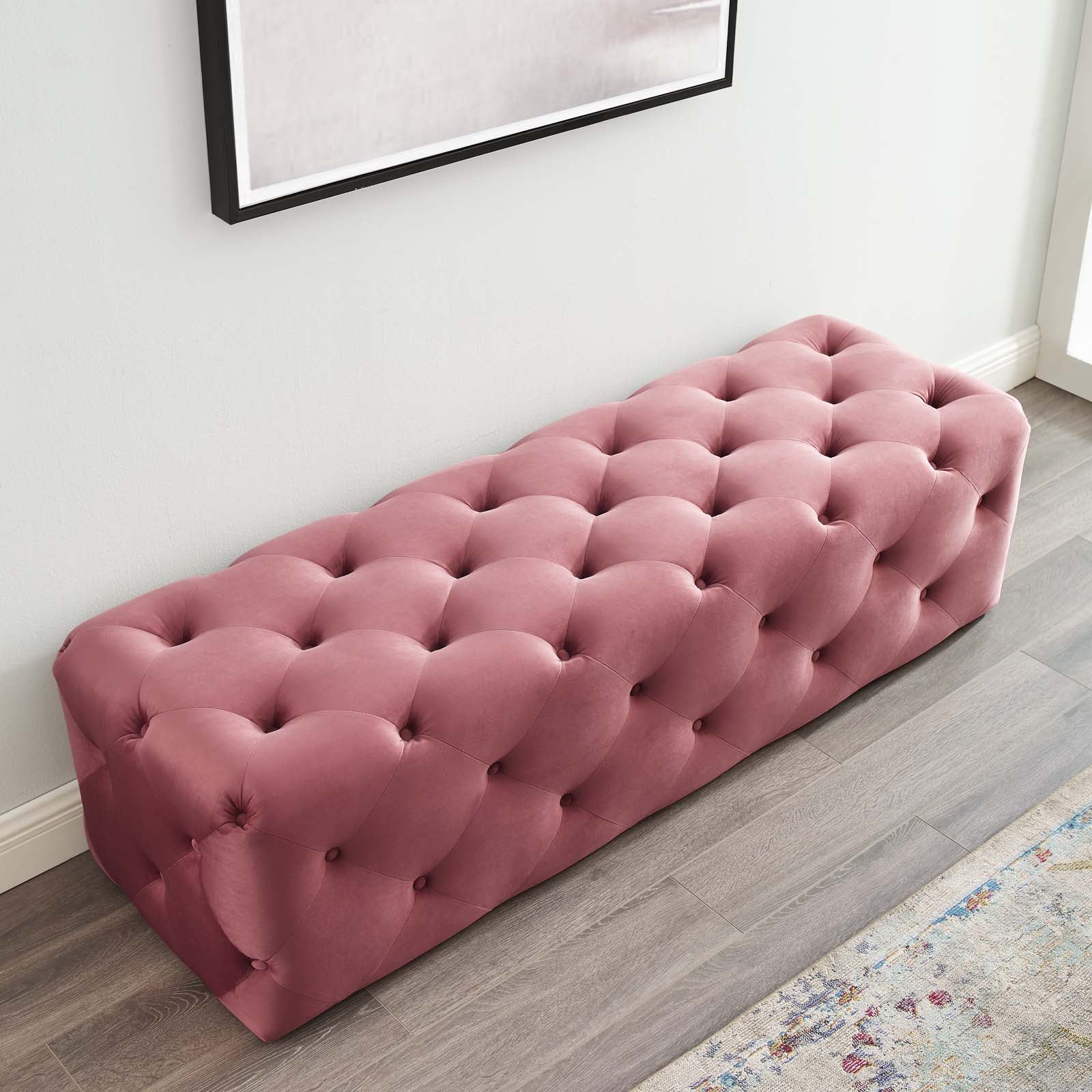 Anthem 60" Tufted Button Entryway Performance Velvet Bench-Bench-Modway-Wall2Wall Furnishings