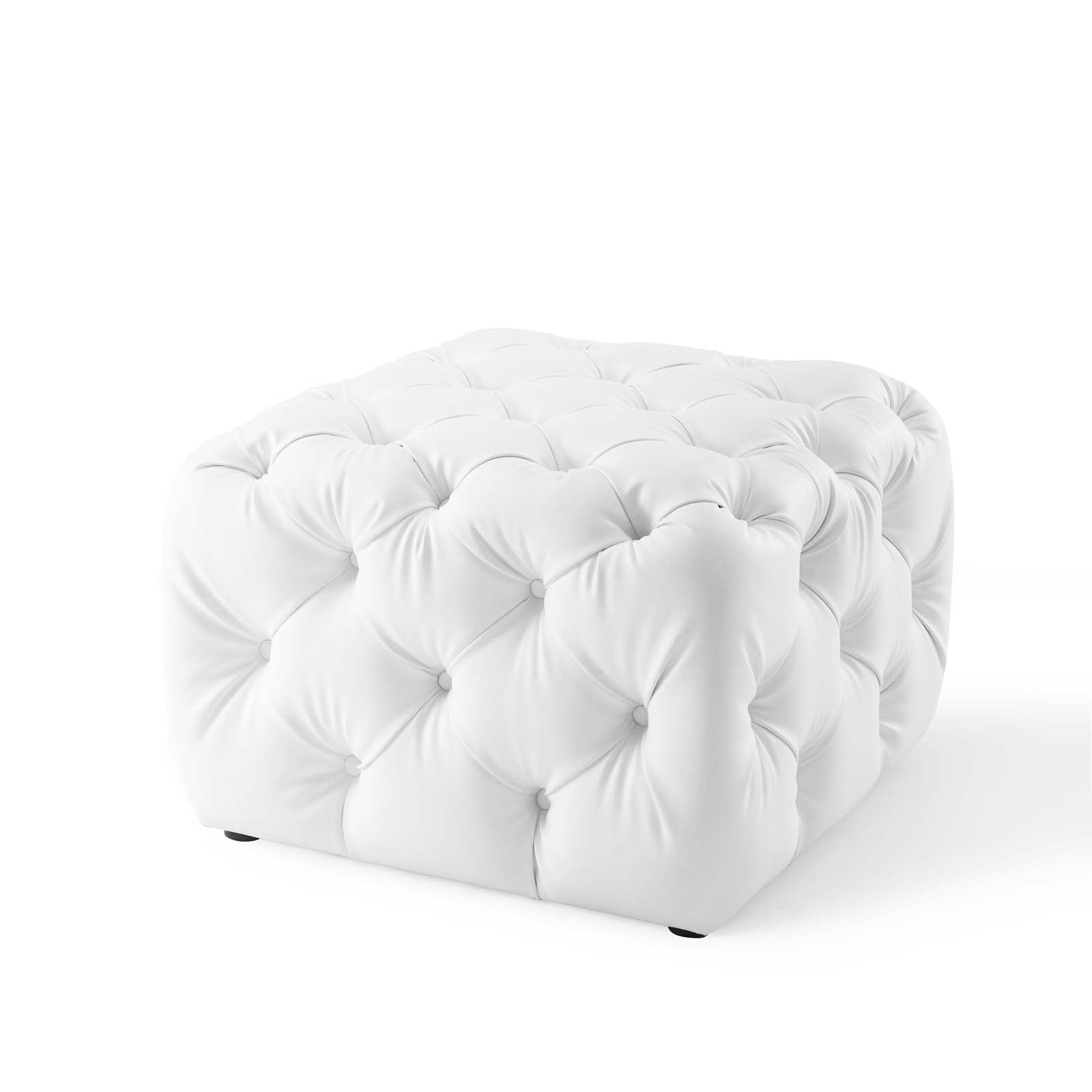 Anthem Tufted Button Square Faux Leather Ottoman-Ottoman-Modway-Wall2Wall Furnishings