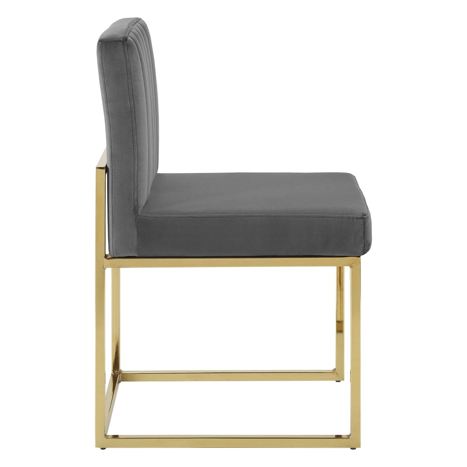 Carriage Channel Tufted Sled Base Performance Velvet Dining Chair-Dining Chair-Modway-Wall2Wall Furnishings