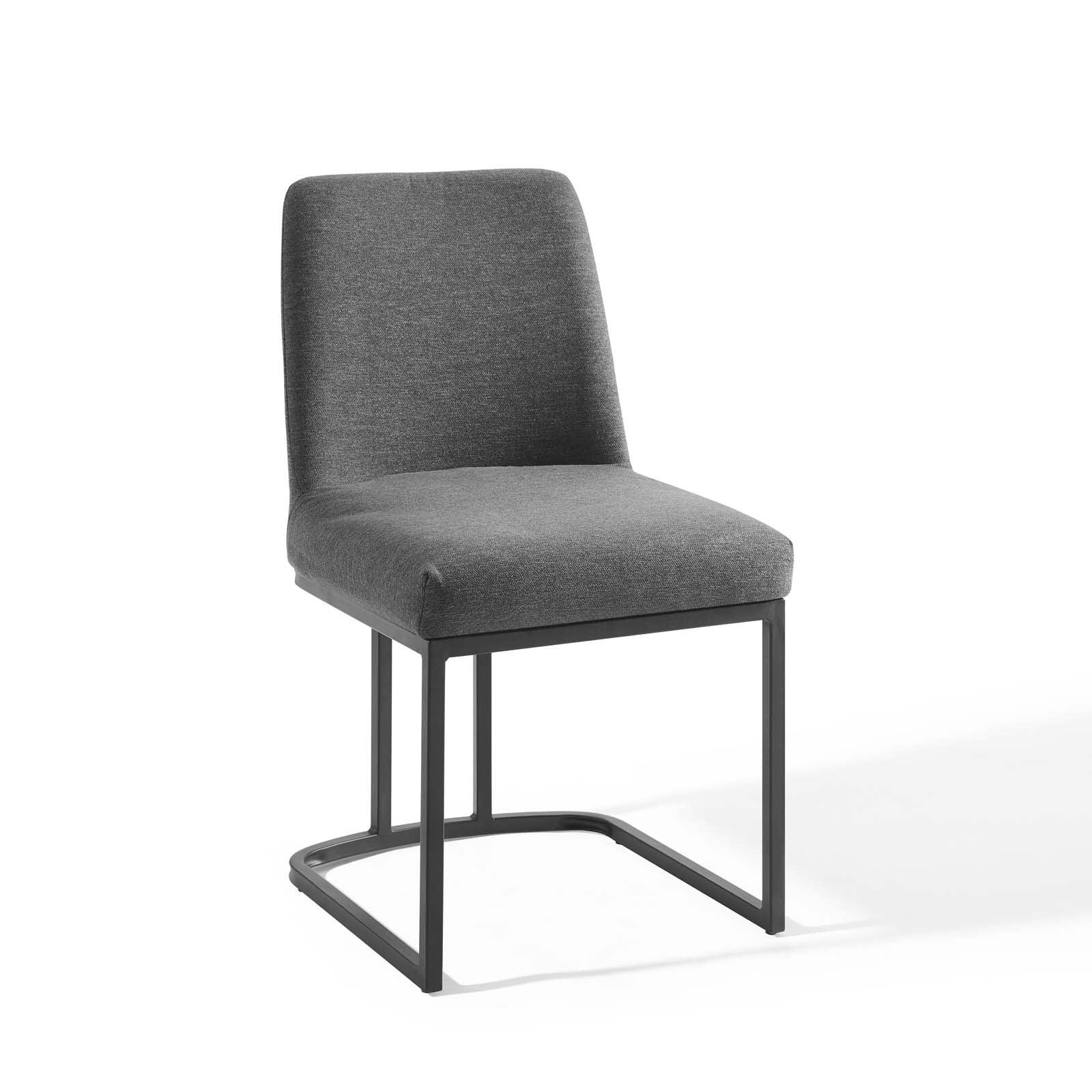 Amplify Sled Base Upholstered Fabric Dining Side Chair-Dining Chair-Modway-Wall2Wall Furnishings