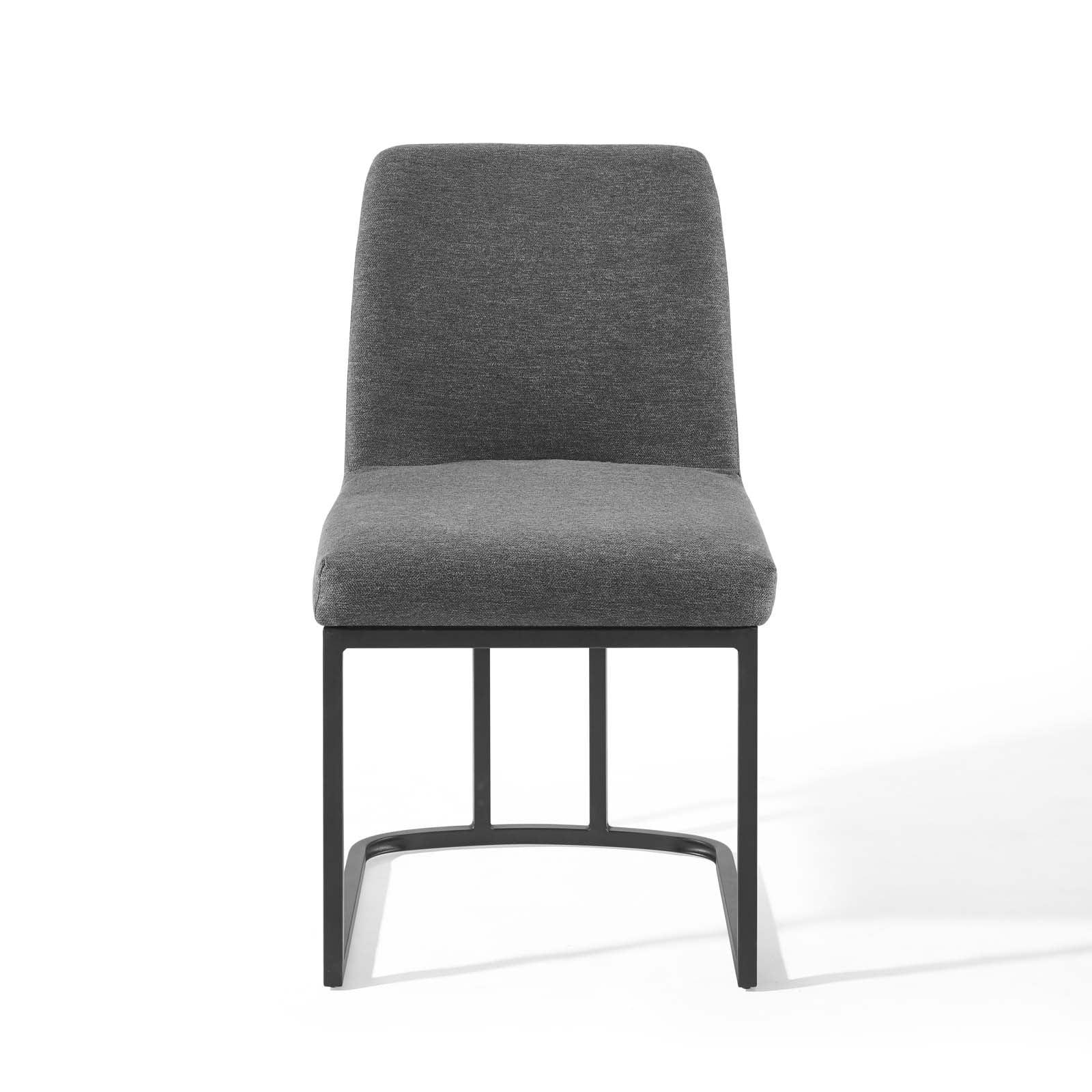 Amplify Sled Base Upholstered Fabric Dining Side Chair-Dining Chair-Modway-Wall2Wall Furnishings