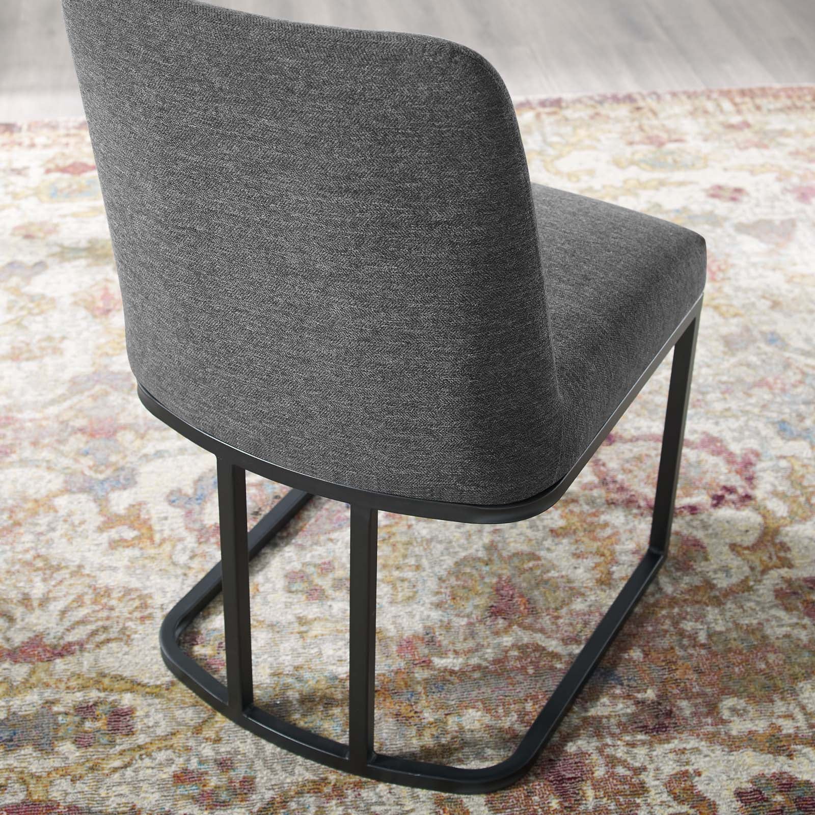 Amplify Sled Base Upholstered Fabric Dining Side Chair-Dining Chair-Modway-Wall2Wall Furnishings