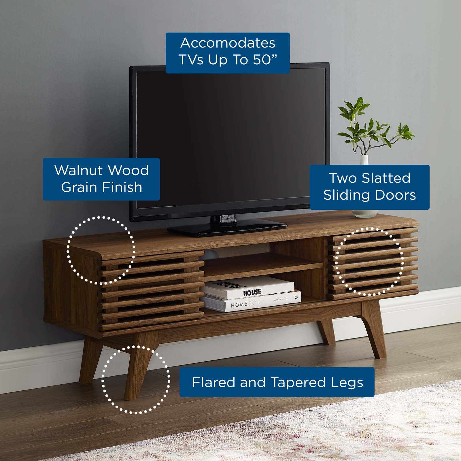 Render 46" Media Console TV Stand-TV Stand-Modway-Wall2Wall Furnishings