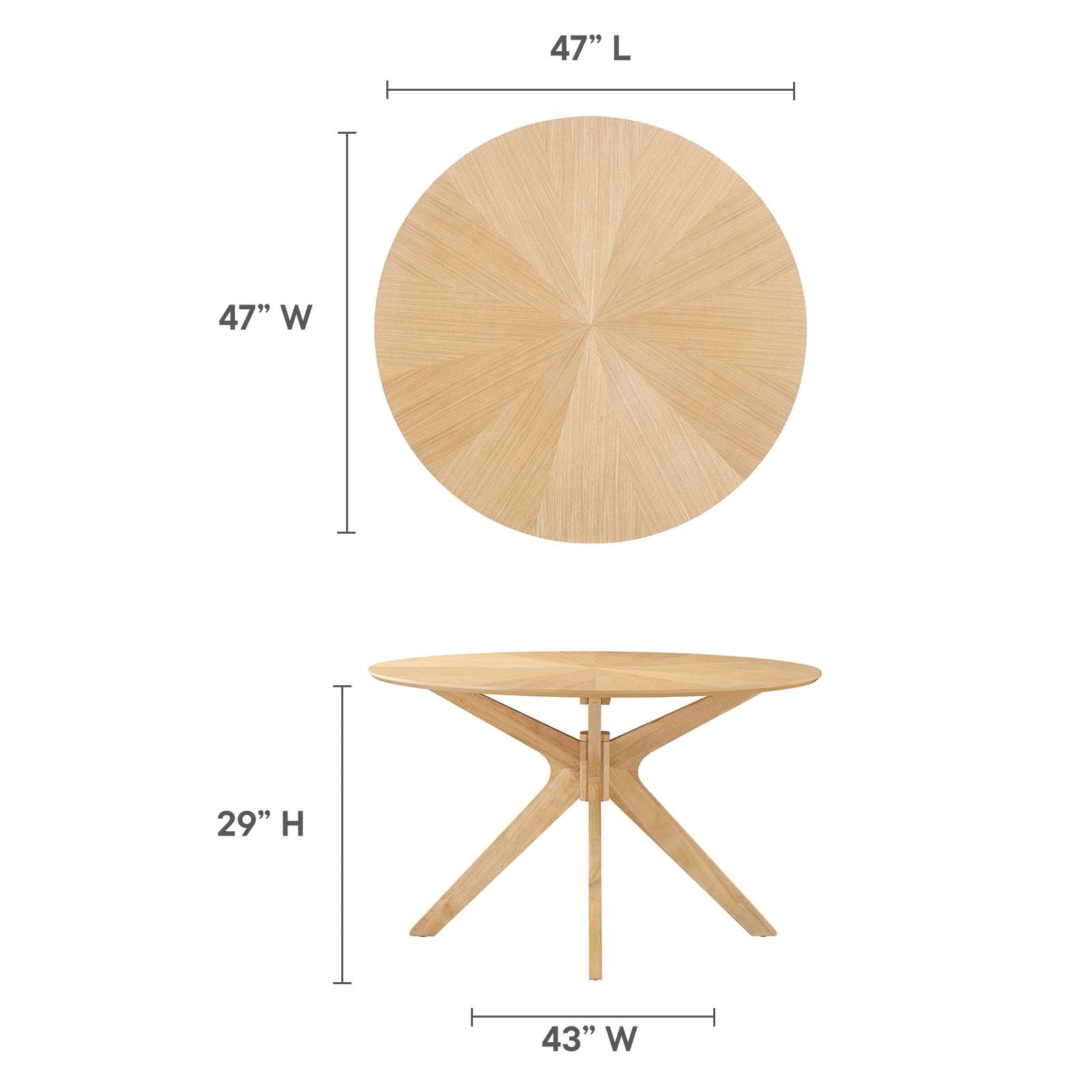 Crossroads 47" Round Wood Dining Table-Dining Table-Modway-Wall2Wall Furnishings