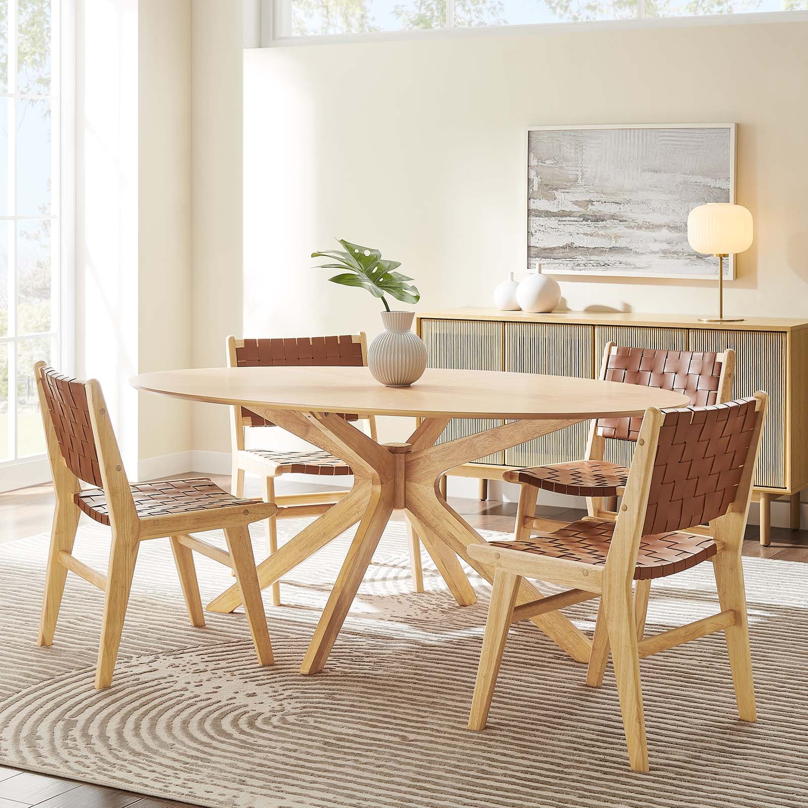 Crossroads 71" Oval Wood Dining Table-Dining Table-Modway-Wall2Wall Furnishings