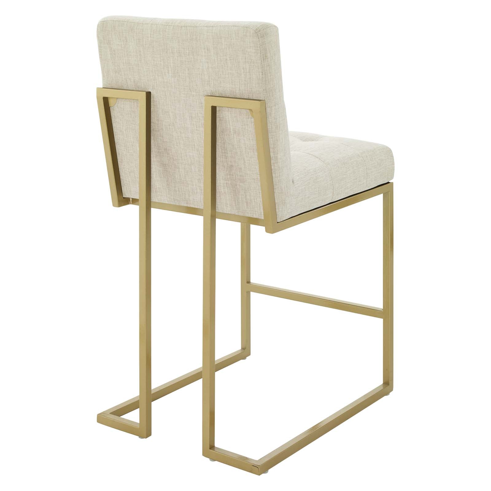Privy Gold Stainless Steel Upholstered Fabric Counter Stool-Counter Stool-Modway-Wall2Wall Furnishings