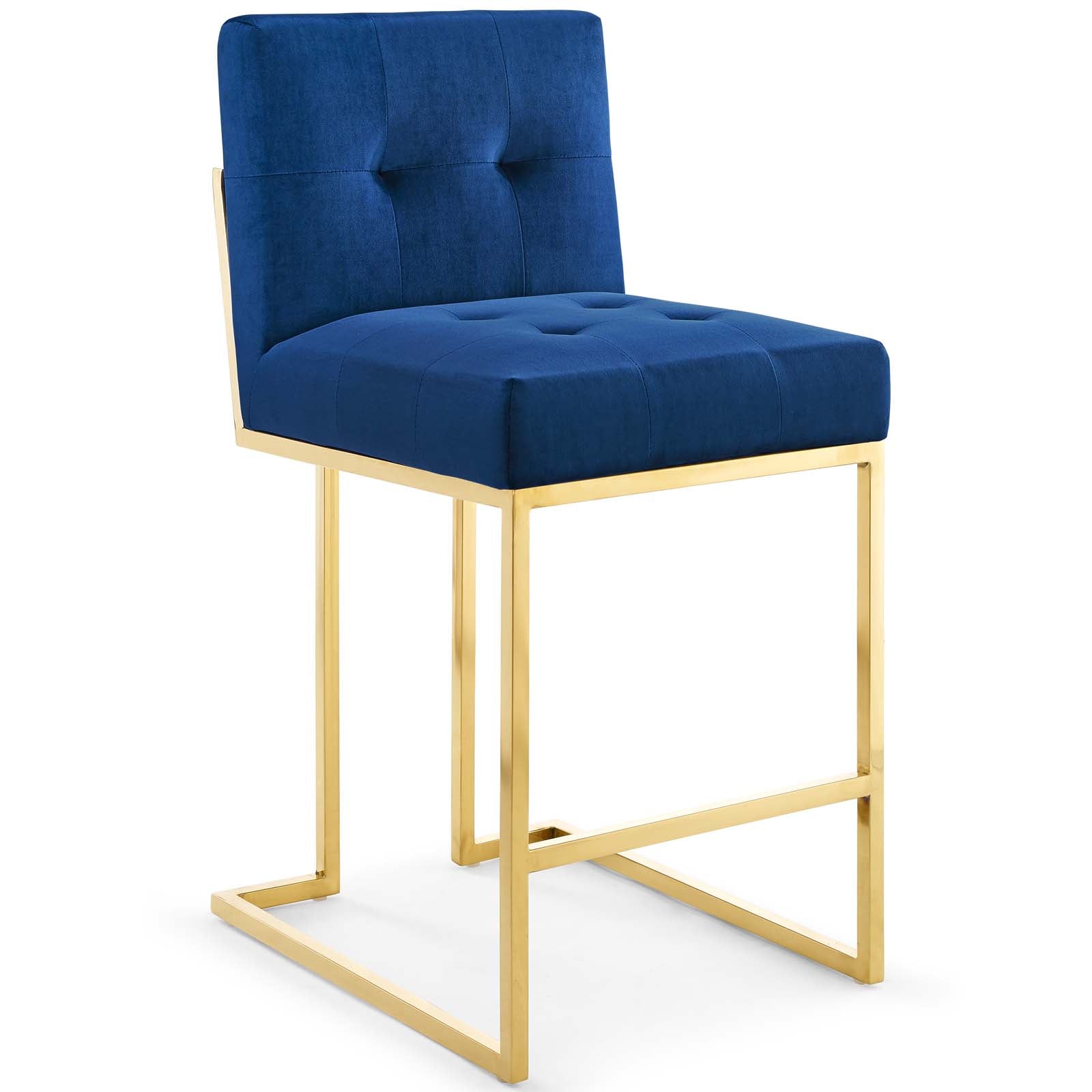 Privy Gold Stainless Steel Performance Velvet Counter Stool-Counter Stool-Modway-Wall2Wall Furnishings