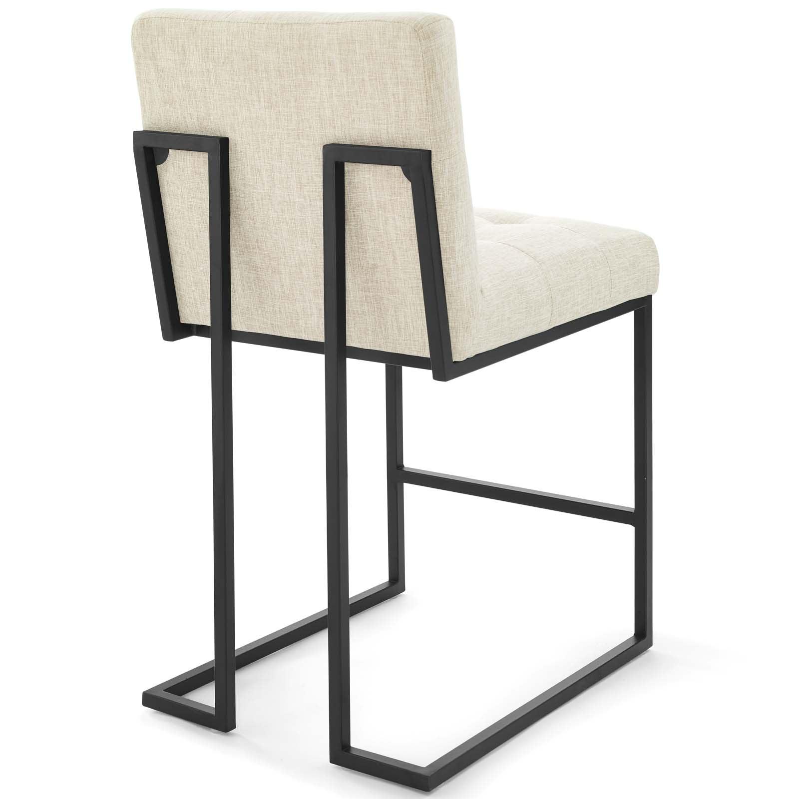 Privy Black Stainless Steel Upholstered Fabric Counter Stool-Counter Stool-Modway-Wall2Wall Furnishings