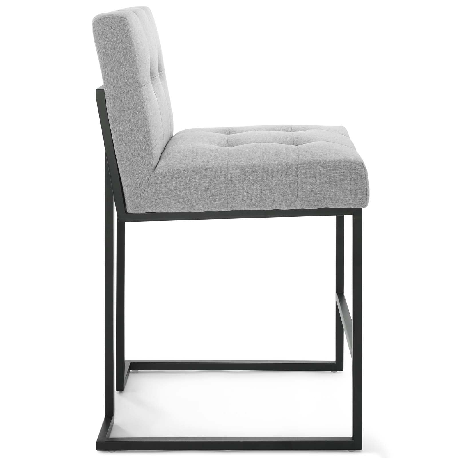 Privy Black Stainless Steel Upholstered Fabric Counter Stool-Counter Stool-Modway-Wall2Wall Furnishings