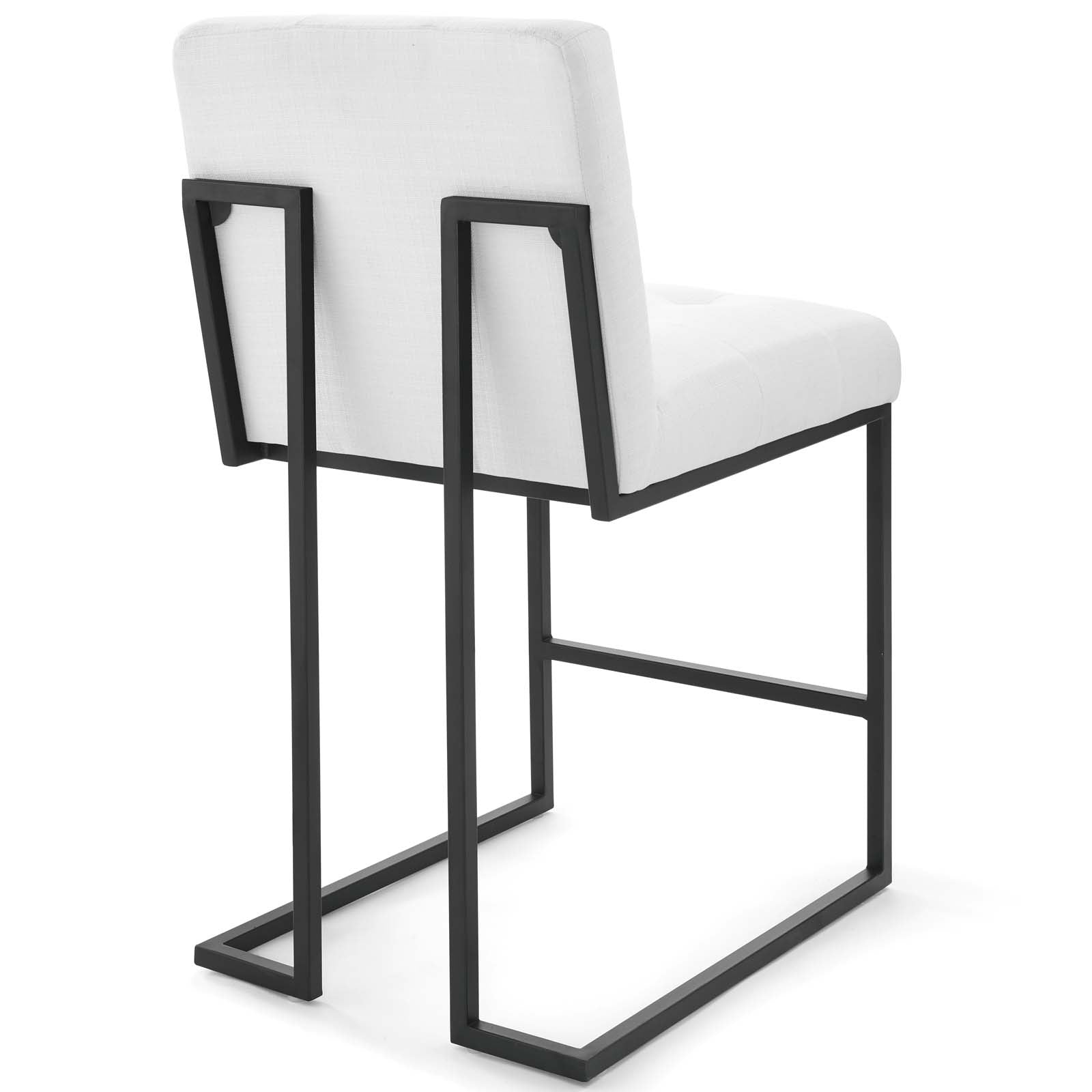 Privy Black Stainless Steel Upholstered Fabric Counter Stool-Counter Stool-Modway-Wall2Wall Furnishings