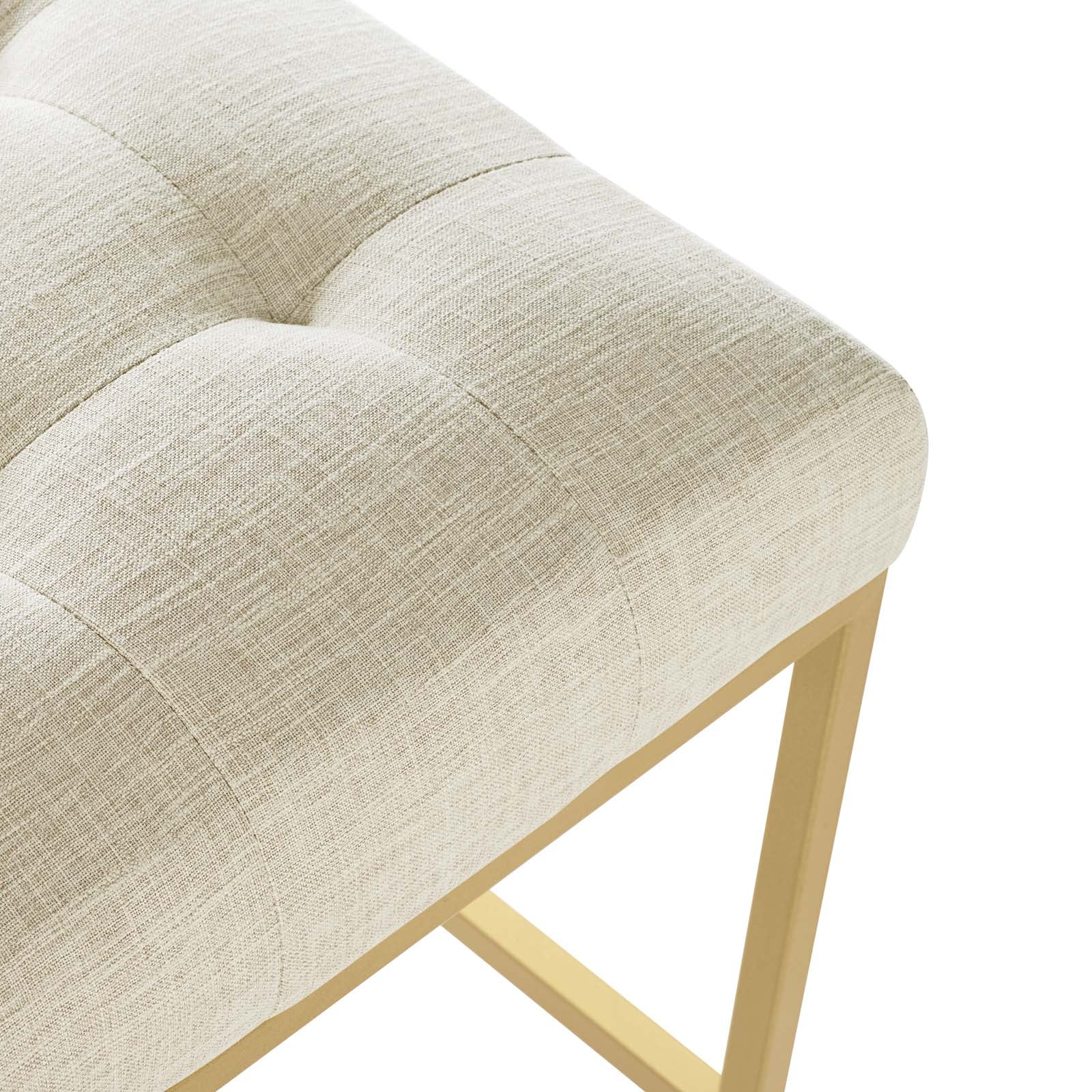 Privy Gold Stainless Steel Upholstered Fabric Bar Stool-Bar Stool-Modway-Wall2Wall Furnishings