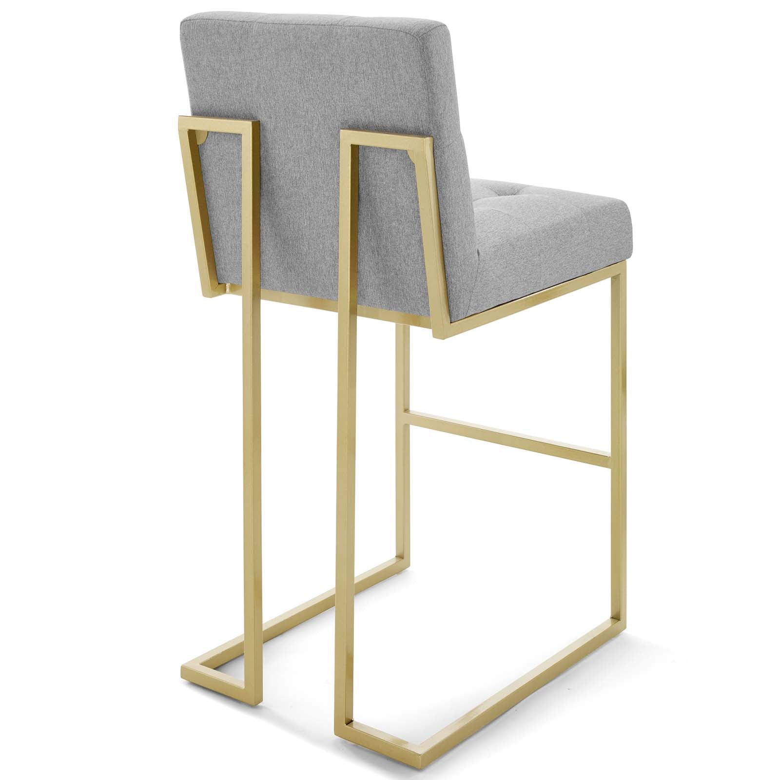 Privy Gold Stainless Steel Upholstered Fabric Bar Stool-Bar Stool-Modway-Wall2Wall Furnishings