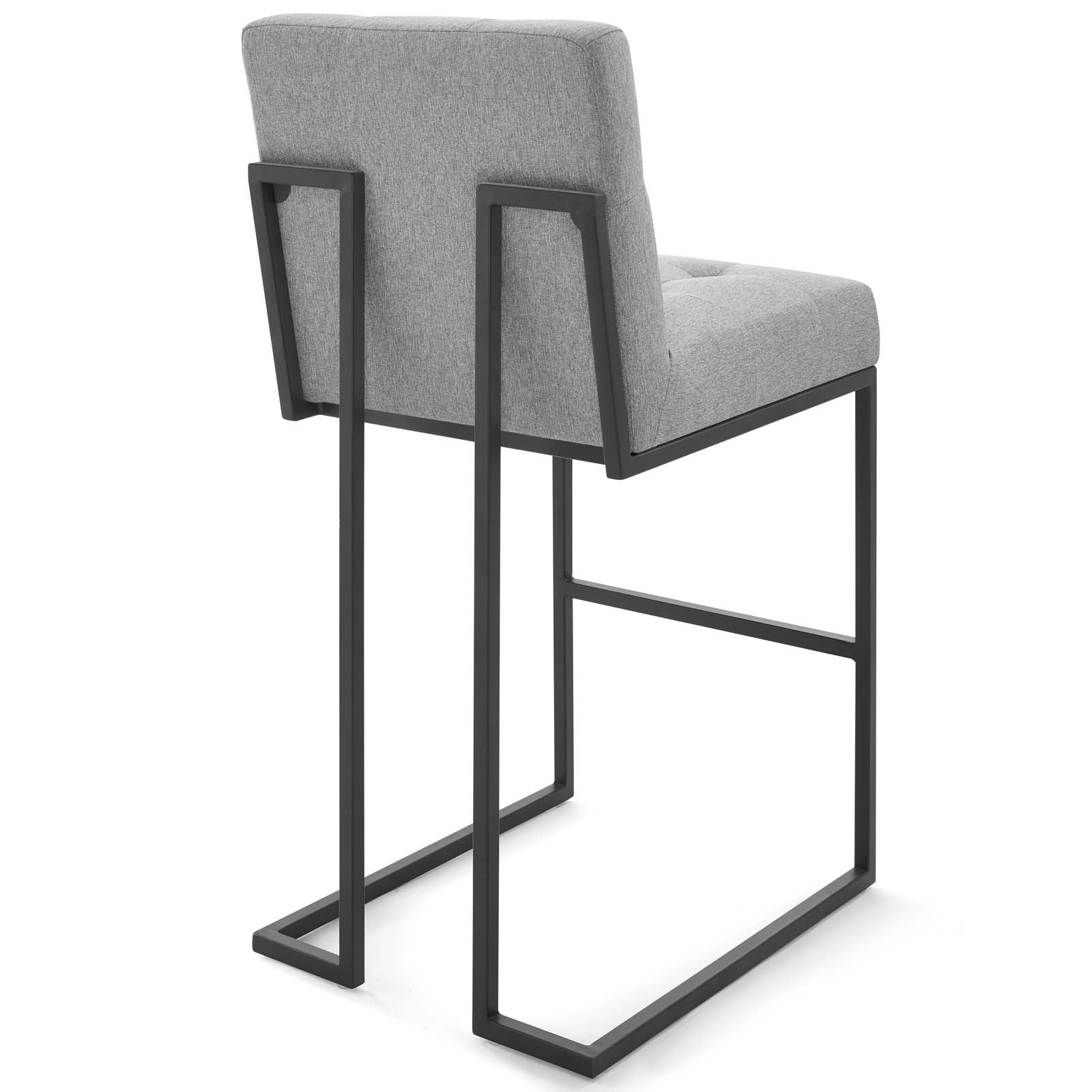 Privy Black Stainless Steel Upholstered Fabric Bar Stool-Bar Stool-Modway-Wall2Wall Furnishings